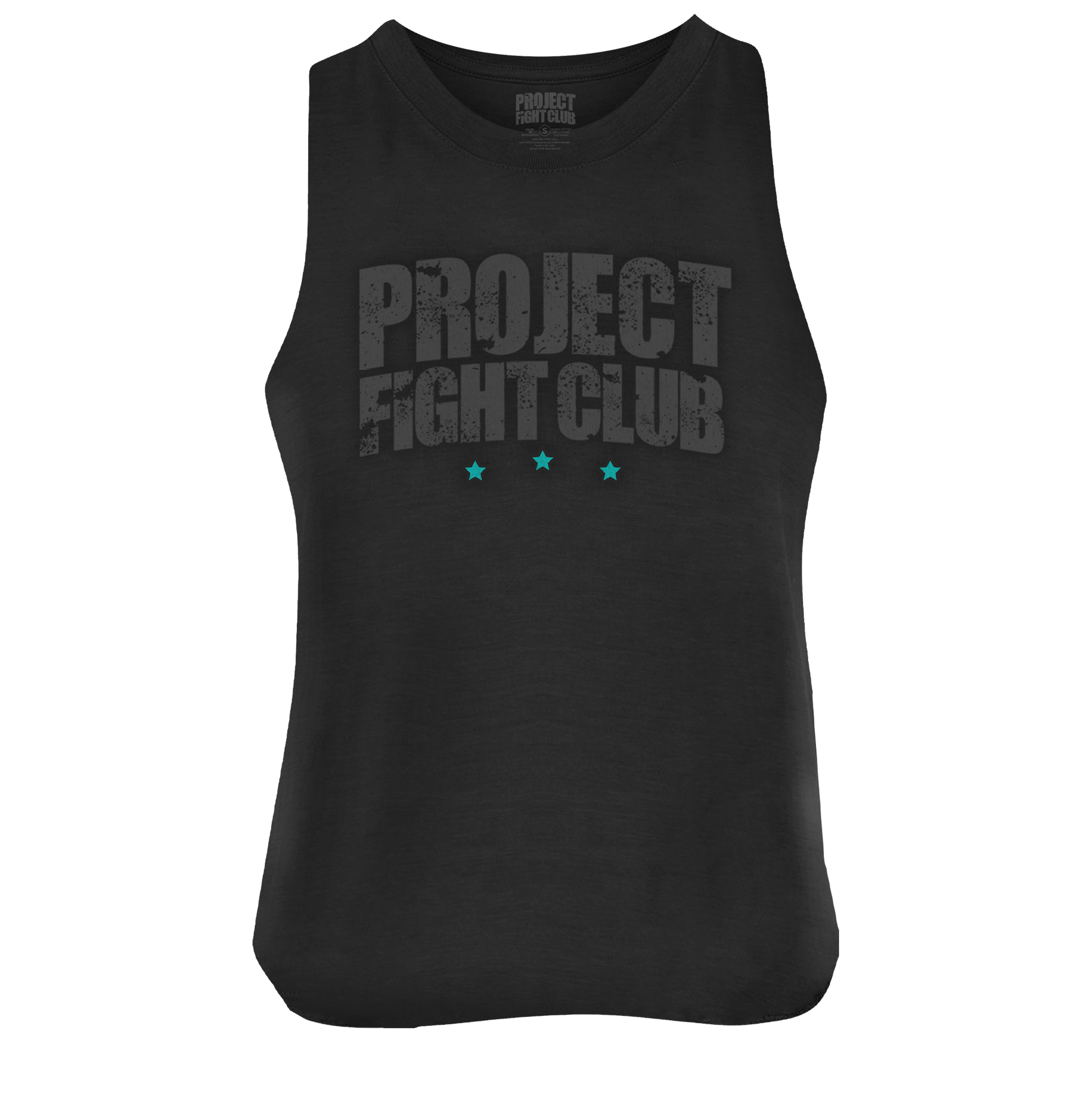 WOMENS BLACK CROPPED RACERBACK TANK - FIGHT ADDICTION