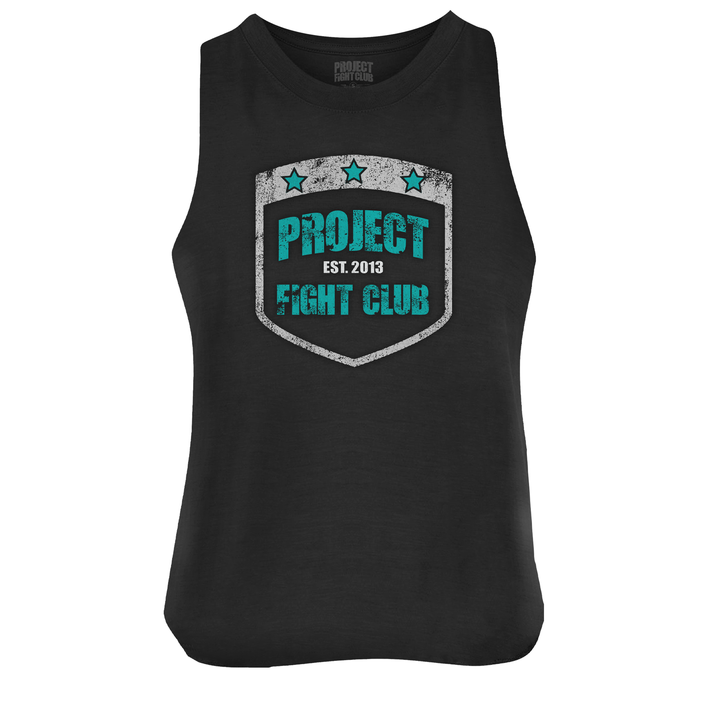 WOMENS BLACK CROPPED RACERBACK TANK #2 - FIGHT ADDICTION