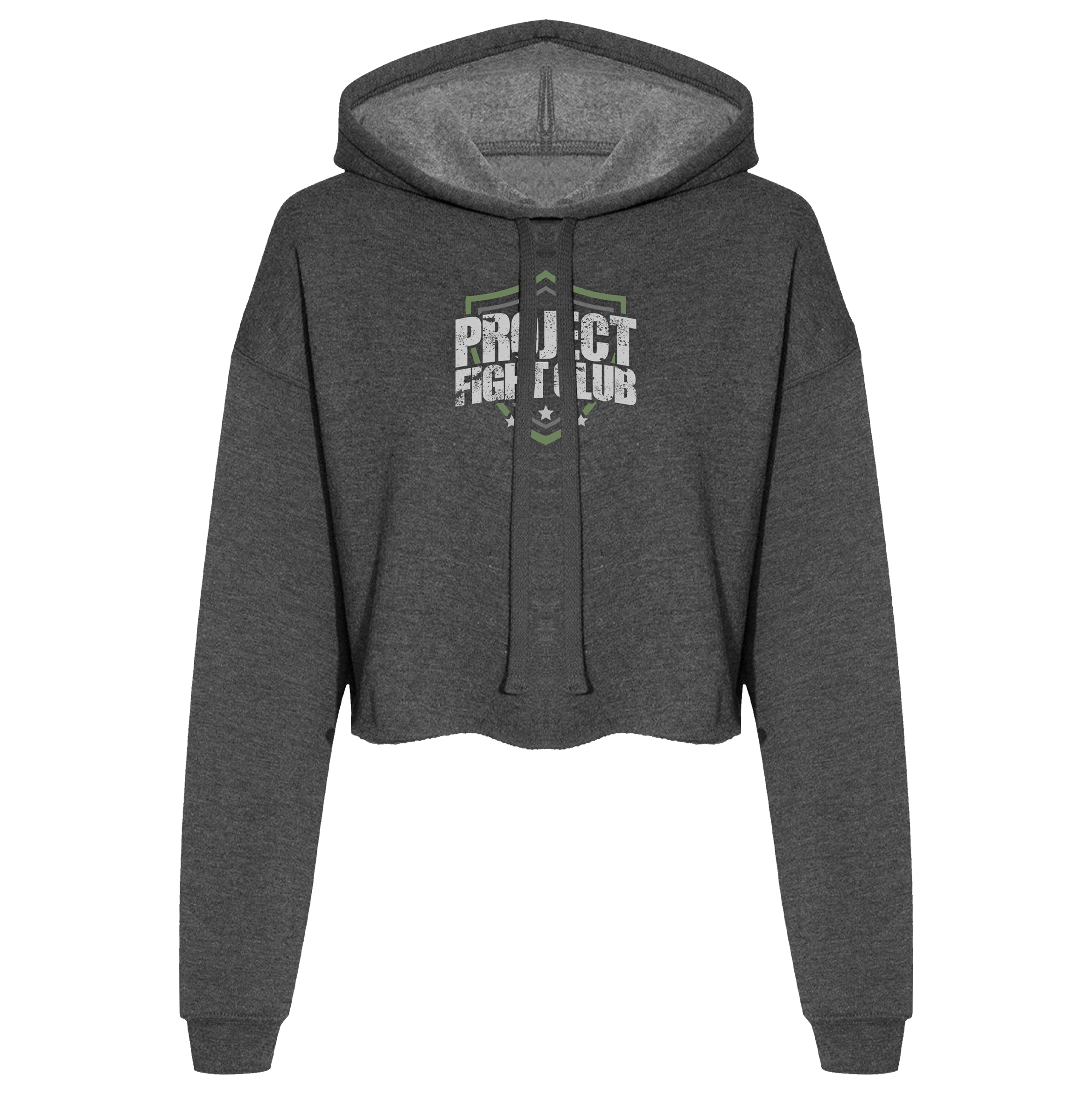 WOMENS DARK GREY CROP HOODIE - HONOR SOLDIERS & VETERANS