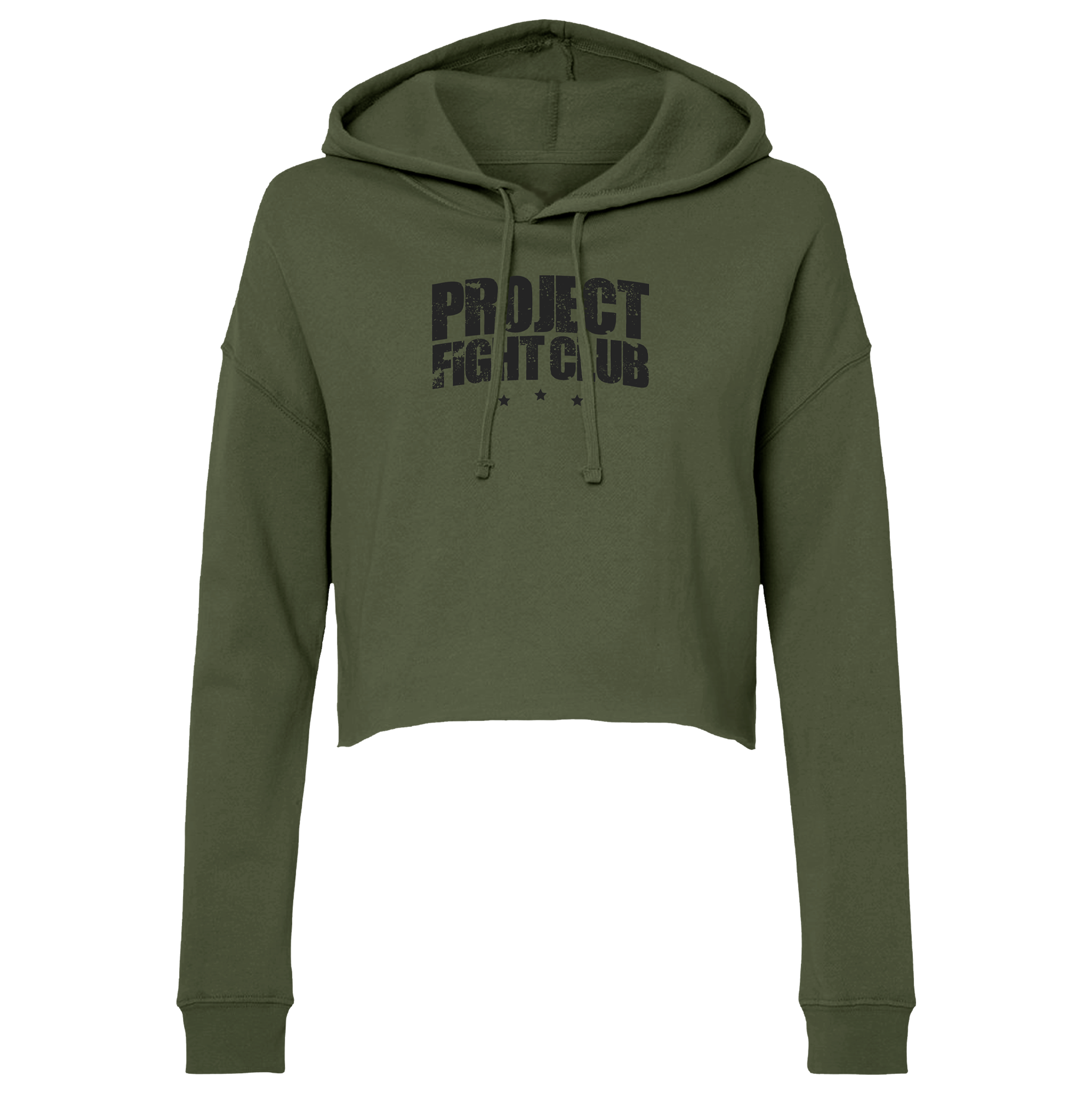 WOMENS MILITARY GREEN CROP HOODIE 3 - HONOR SOLDIERS & VETERANS