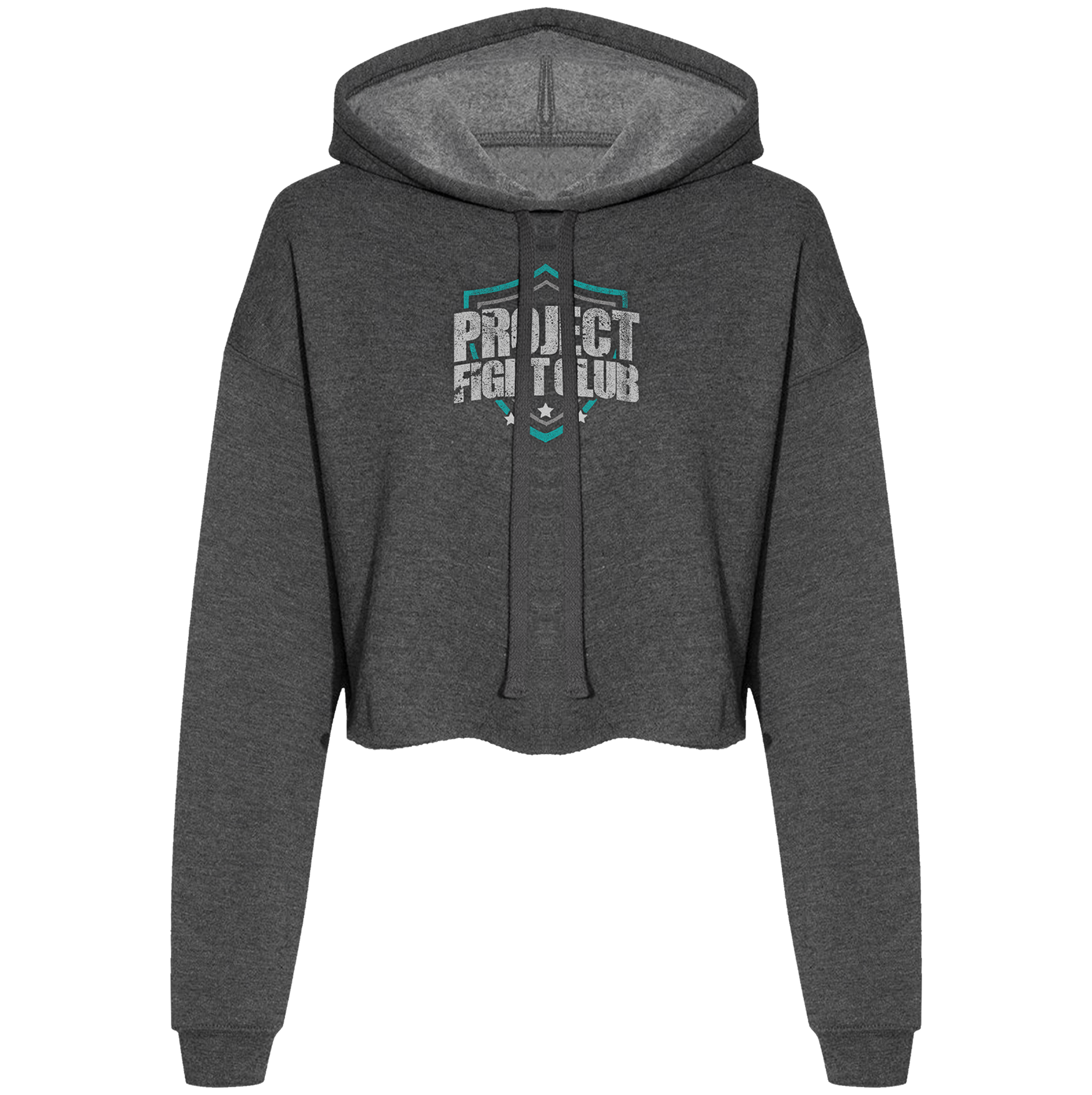 WOMENS DARK GREY CROPPED HOODIE - FIGHT ADDICTION