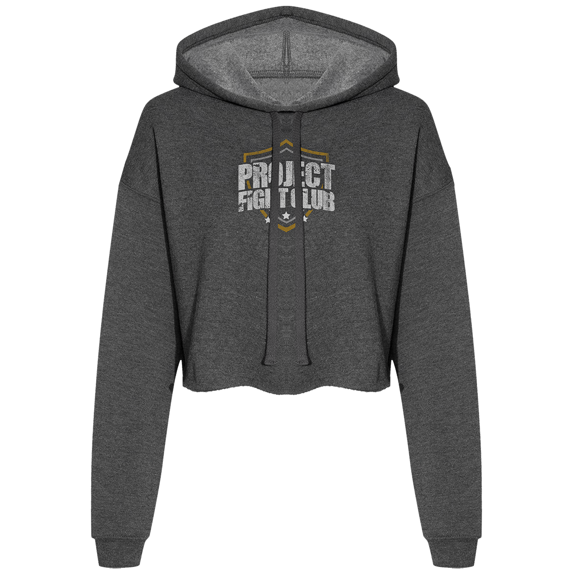 WOMENS DARK GREY CROPPED HOODIE - PROTECT ANIMALS & WILDLIFE