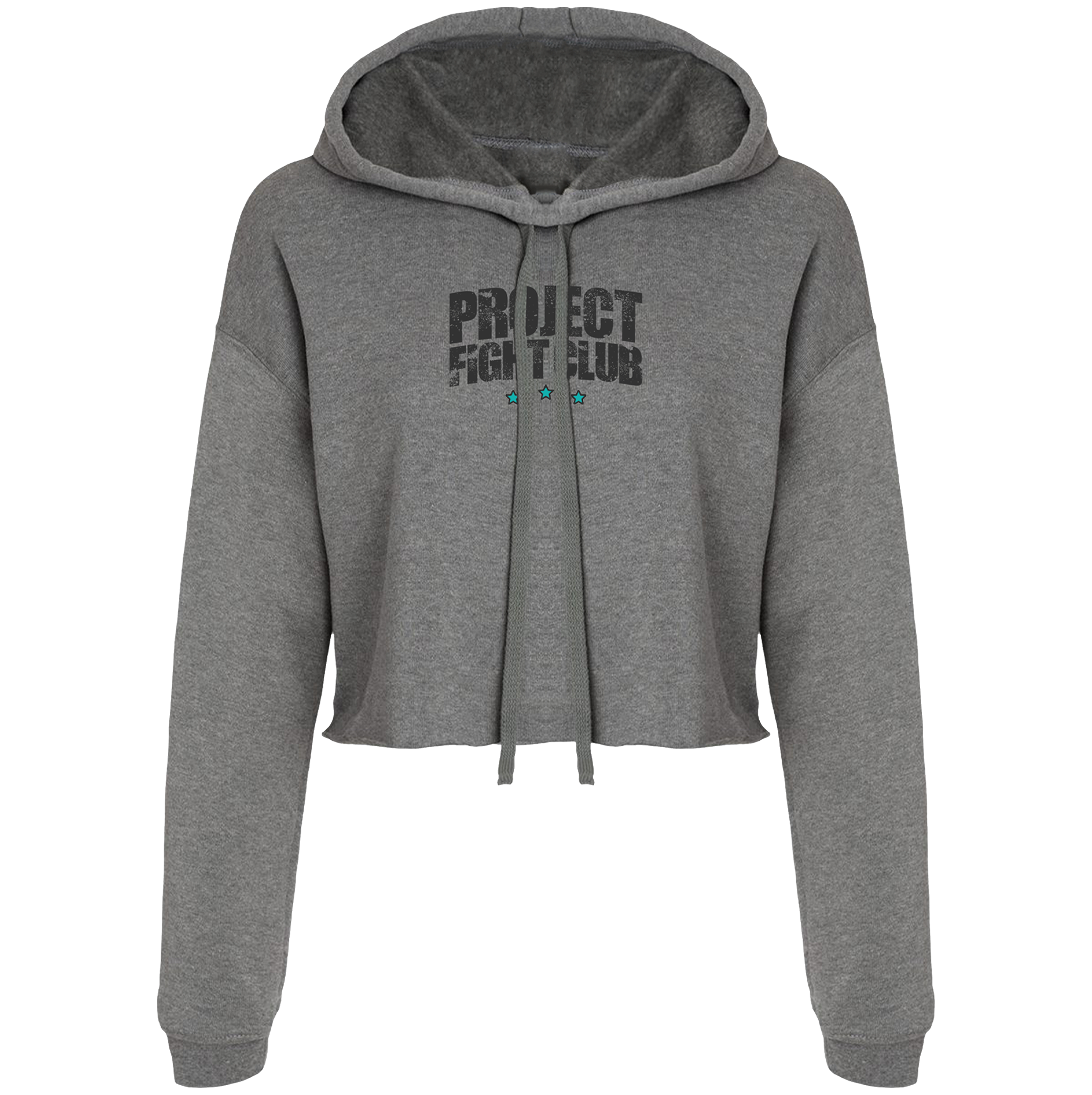 WOMENS DEEP HEATHER CROPPED HOODIE - FIGHT ADDICTION