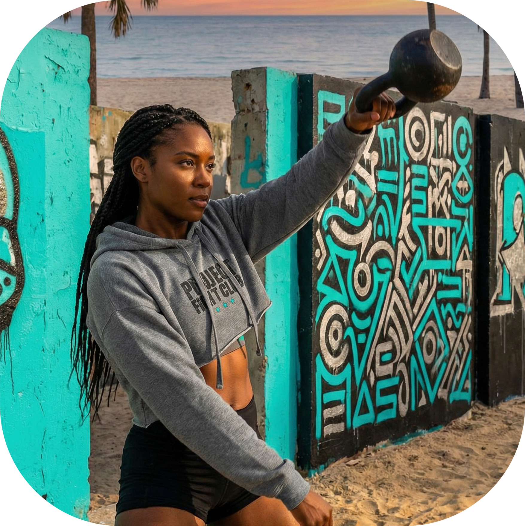 WOMENS DEEP HEATHER CROPPED HOODIE - FIGHT ADDICTION