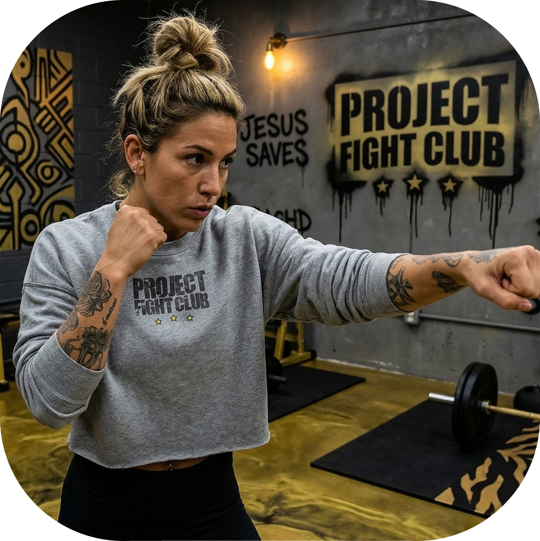GREY CROPPED SWEATSHIRT - SPREAD CHRISTIANITY