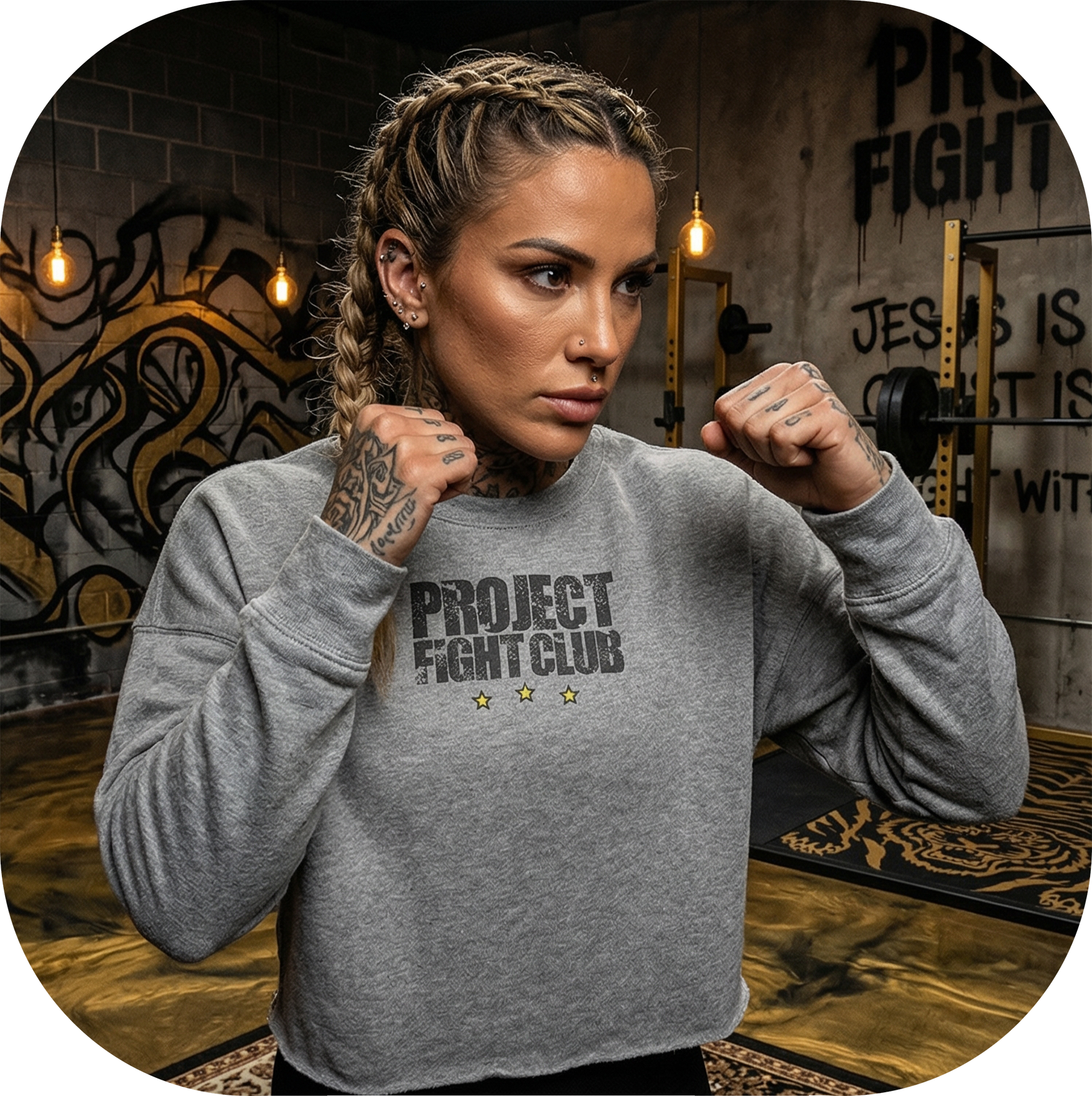 GREY CROPPED SWEATSHIRT - SPREAD CHRISTIANITY