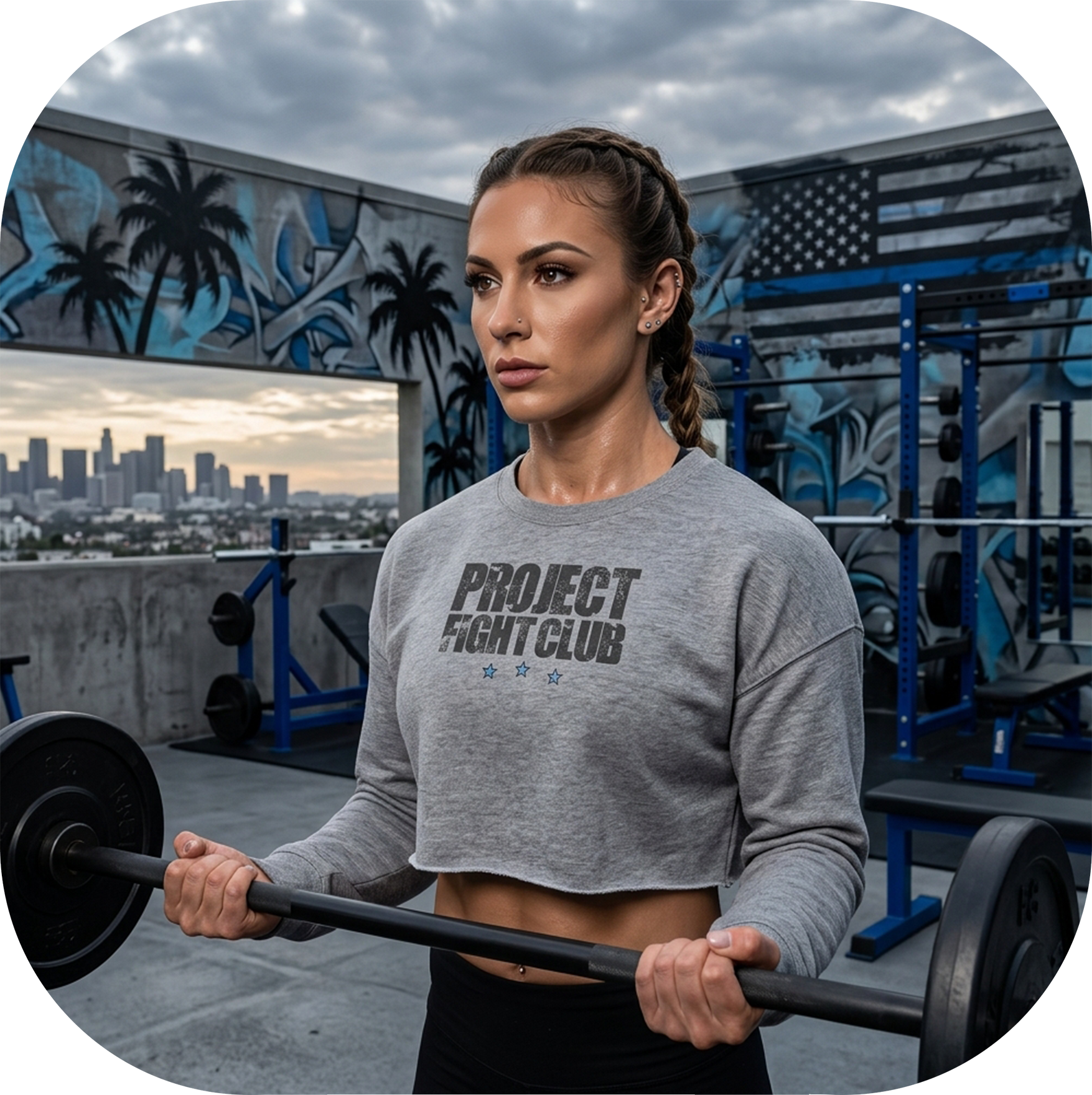 HEATHER GREY CROPPED FLEECE - SUPPORT POLICE