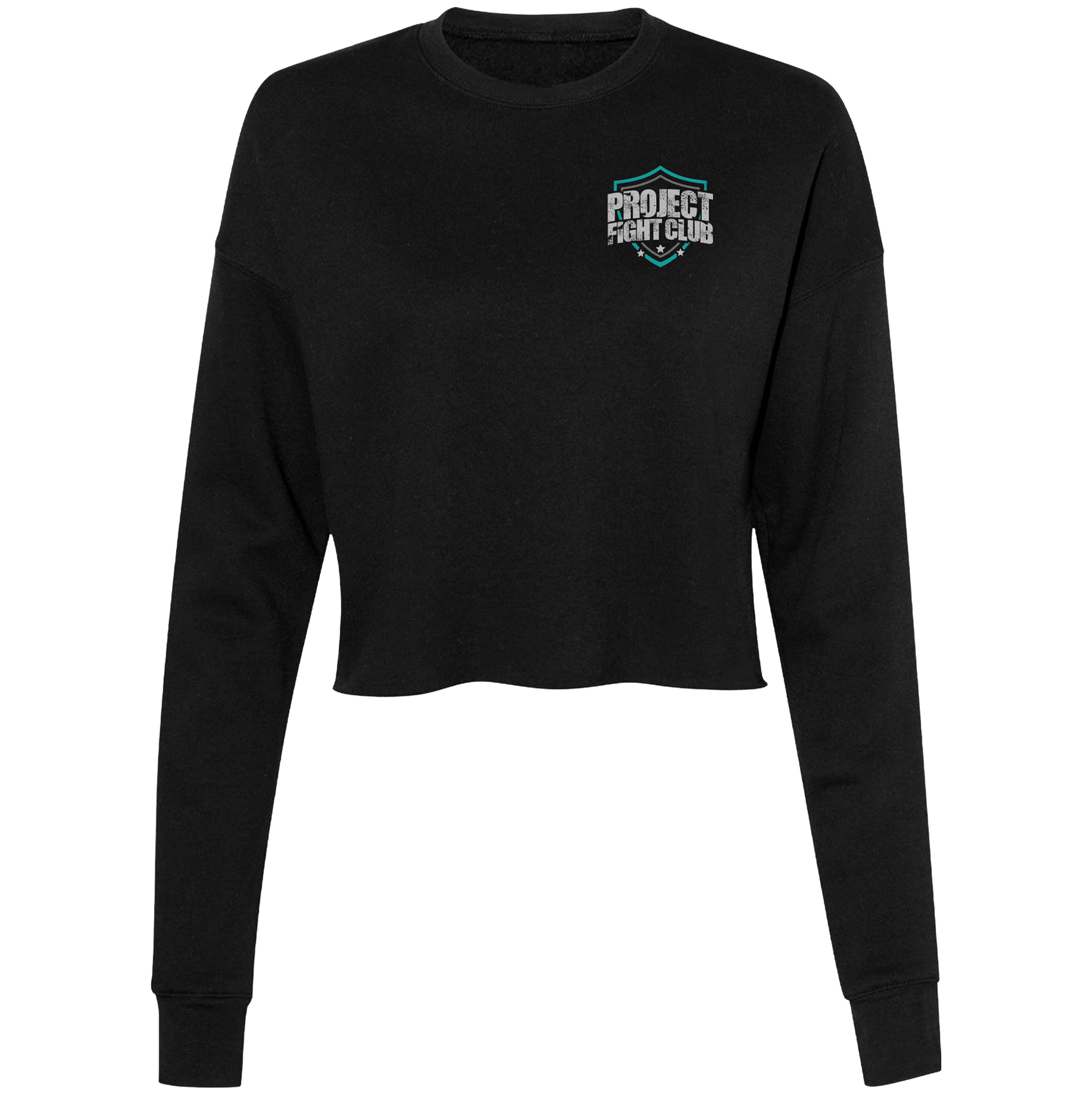WOMENS BLACK CROPPED FLEECE - FIGHT ADDICTION