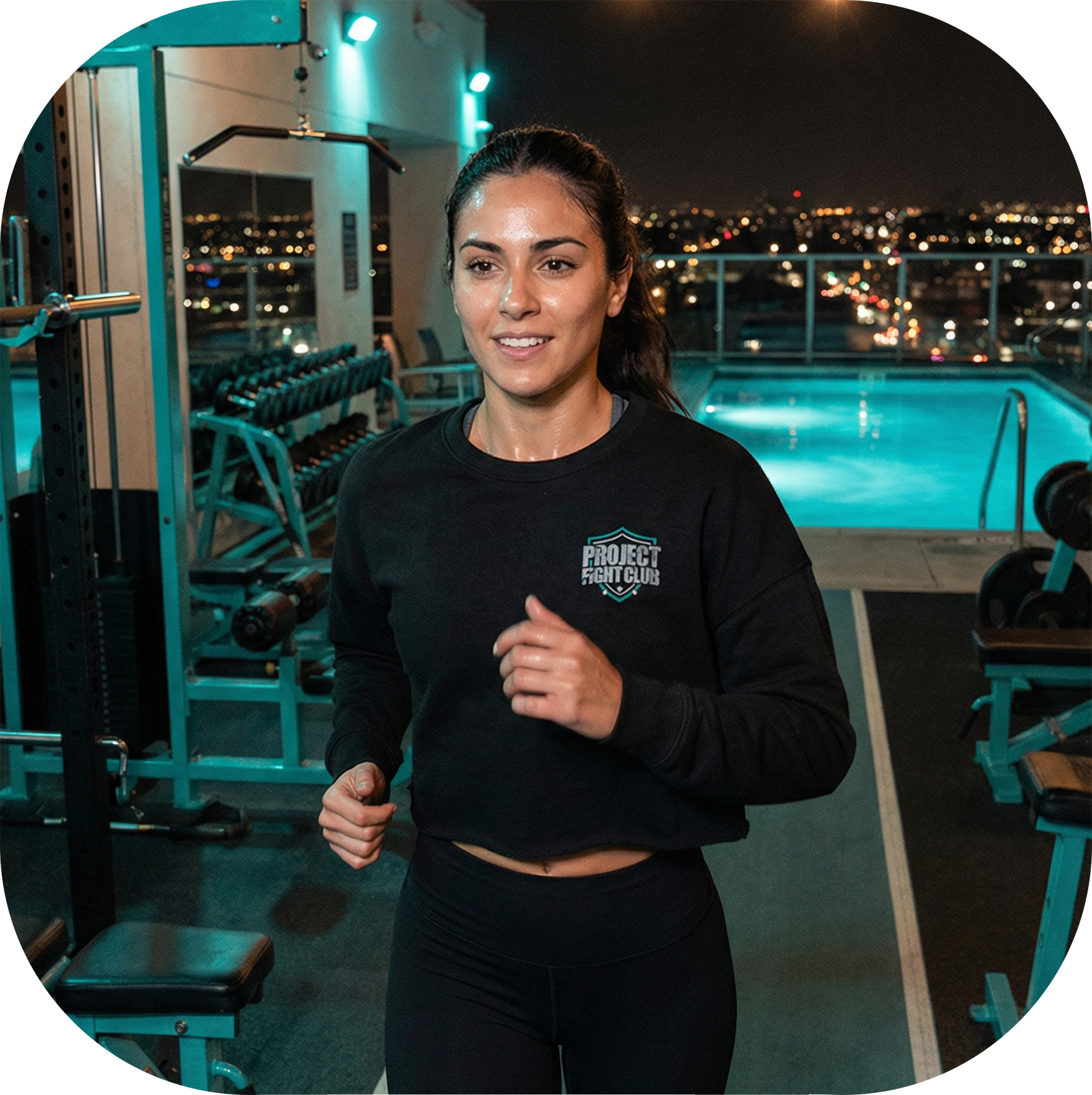 WOMENS BLACK CROPPED FLEECE - FIGHT ADDICTION