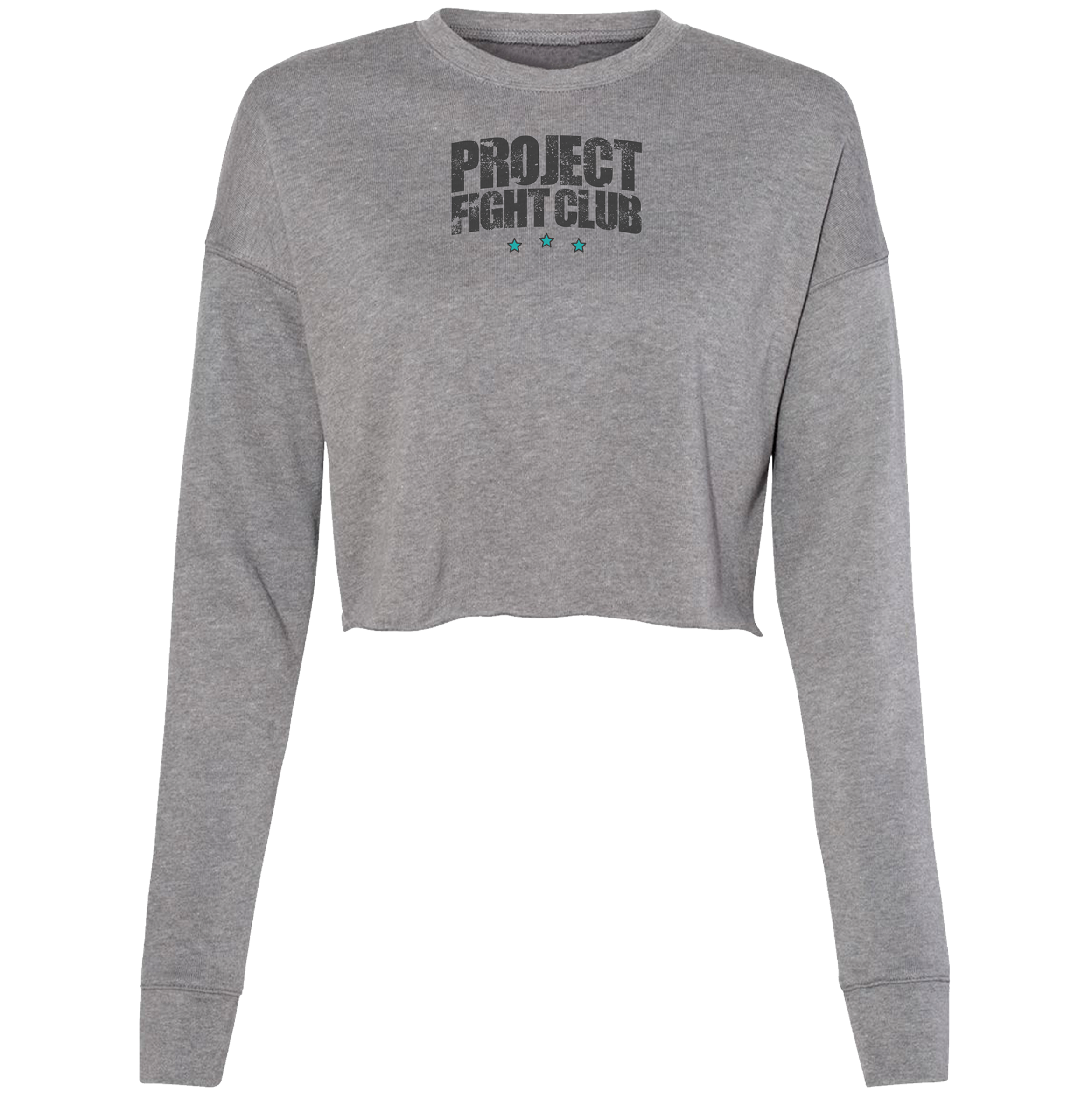 WOMENS GREY CROPPED FLEECE - FIGHT ADDICTION