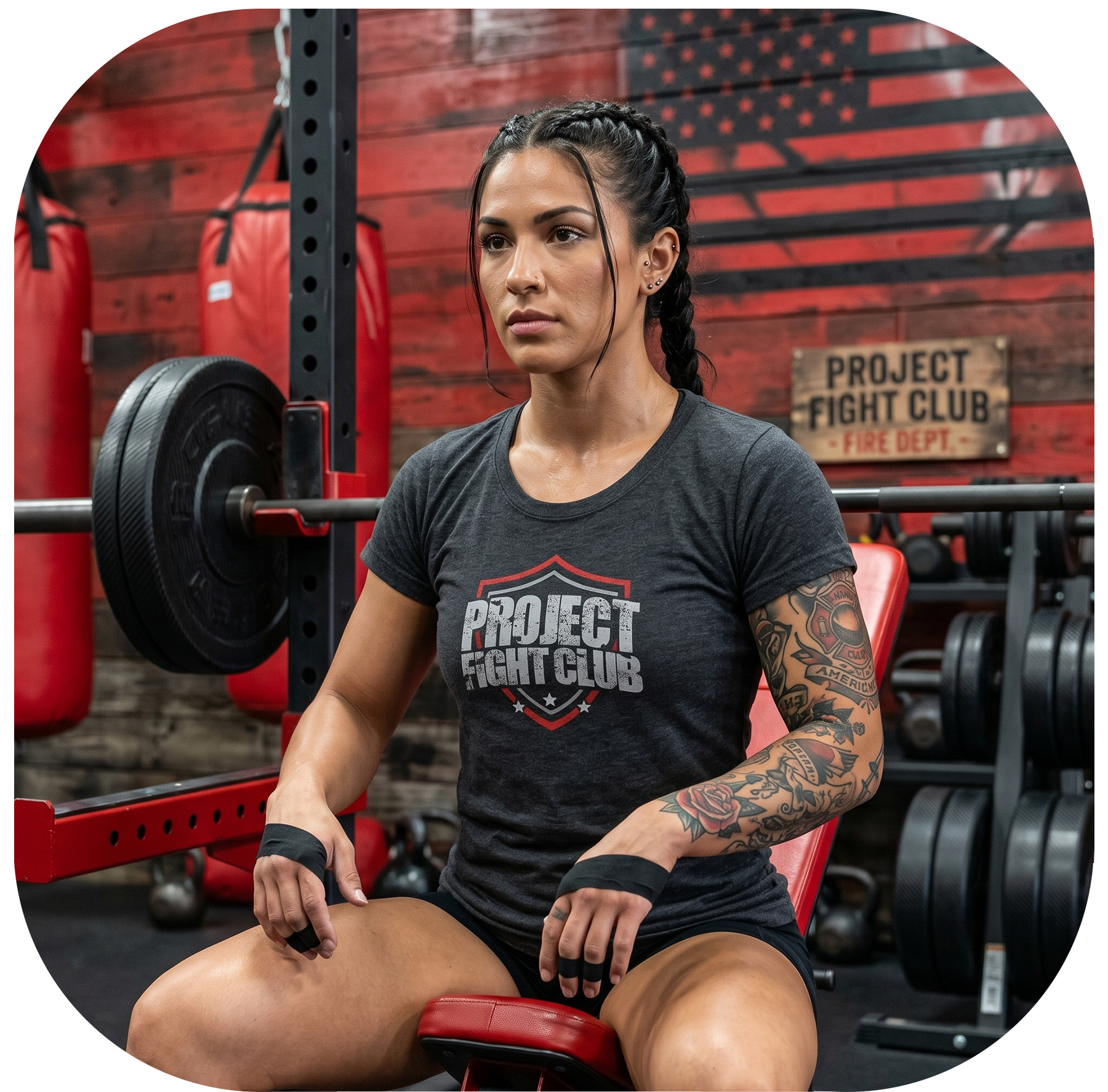 WOMENS DARK GREY T-SHIRT - HONOR FIREFIGHTERS & EMTs