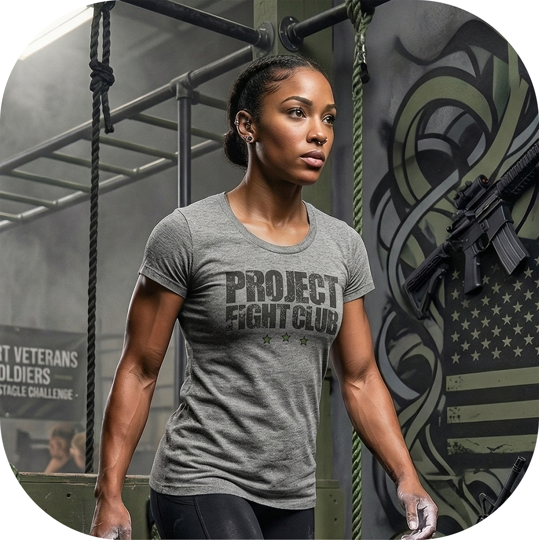 WOMENS GREY T-SHIRT - HONOR SOLDIERS & VETERANS