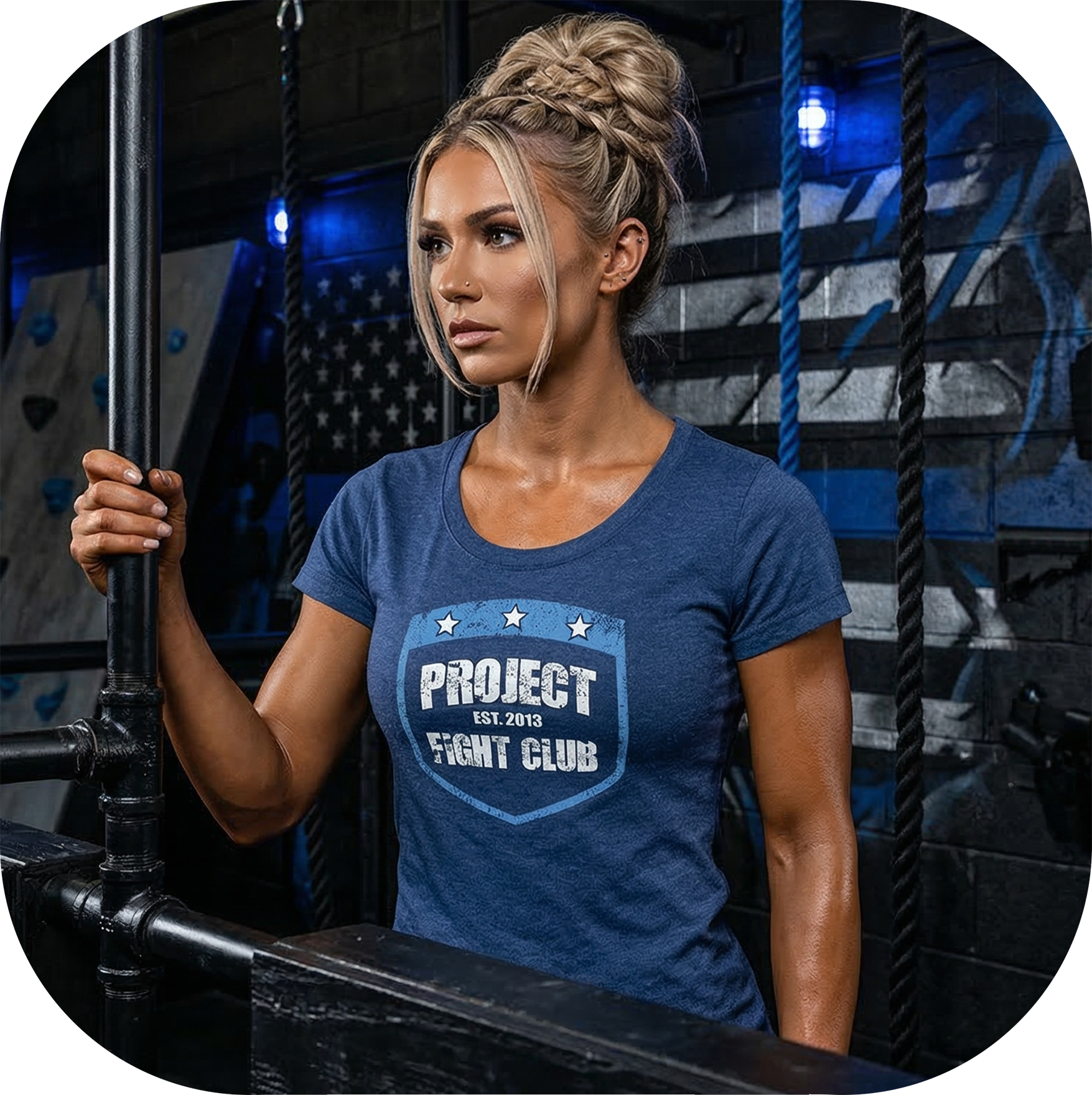 WOMENS NAVY T-SHIRT - SUPPORT POLICE