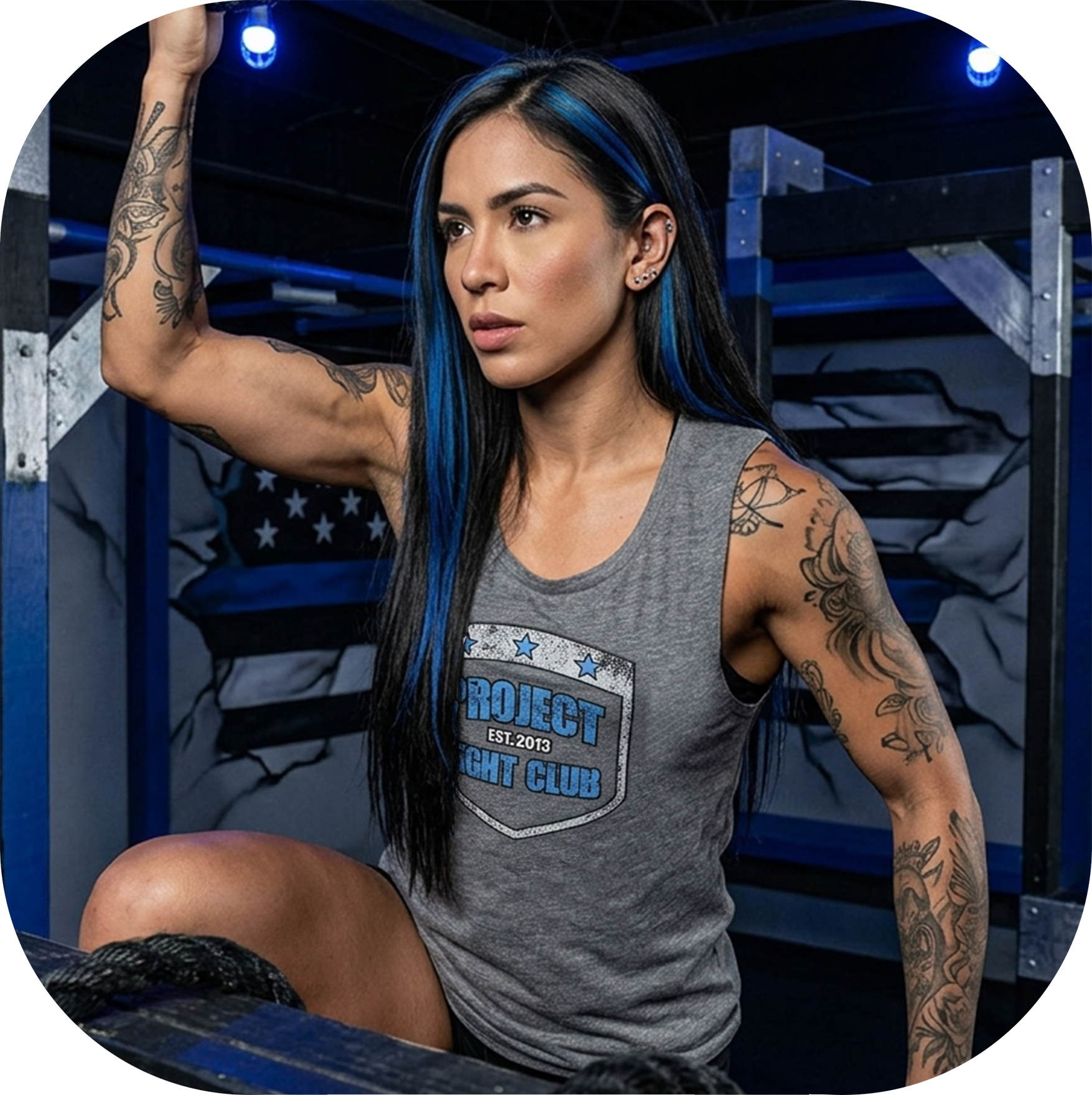 WOMENS DARK GREY MUSCLE TANK - SUPPORT POLICE