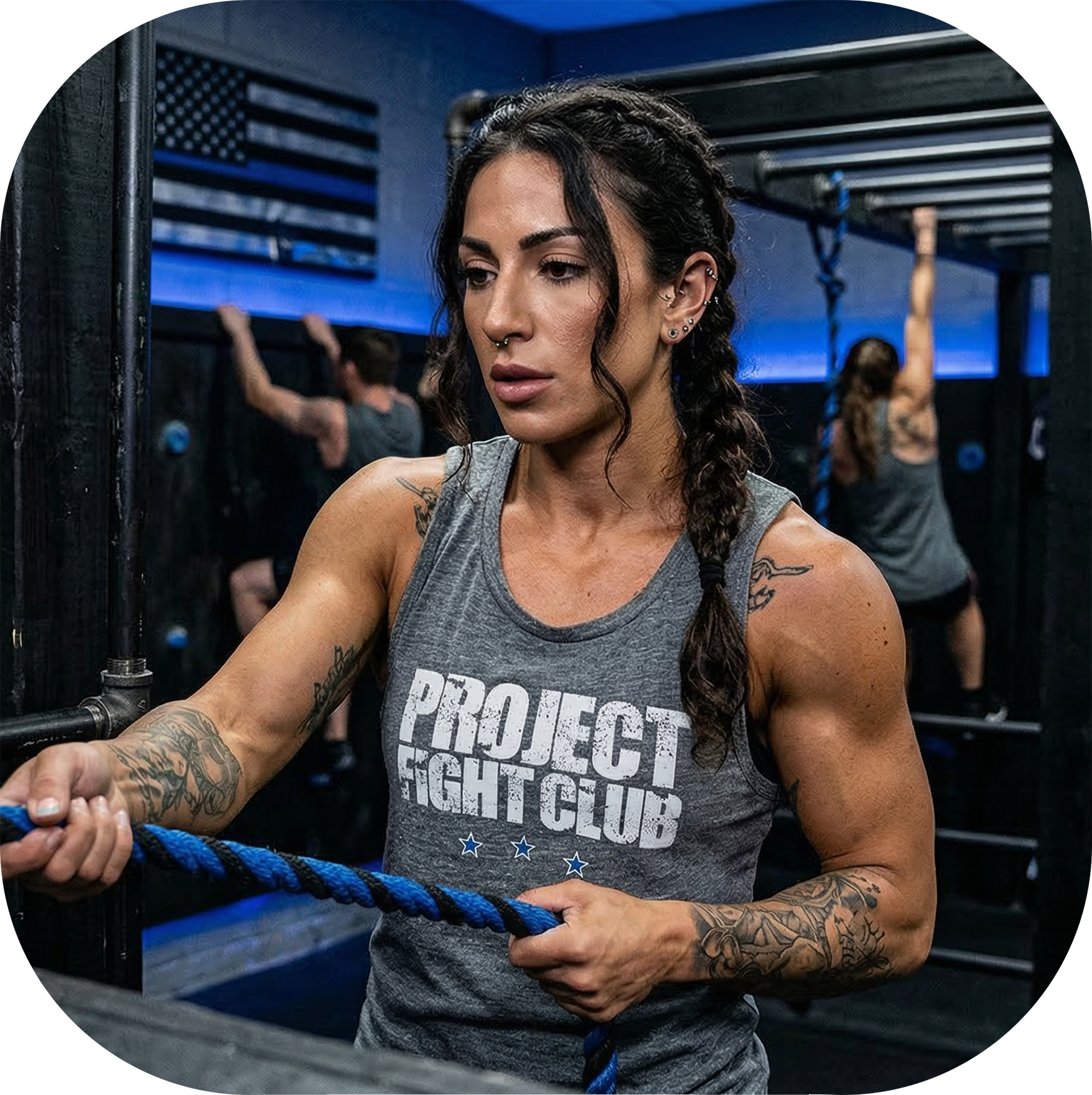 WOMENS DARK GREY MUSCLE TANK 3 - SUPPORT POLICE