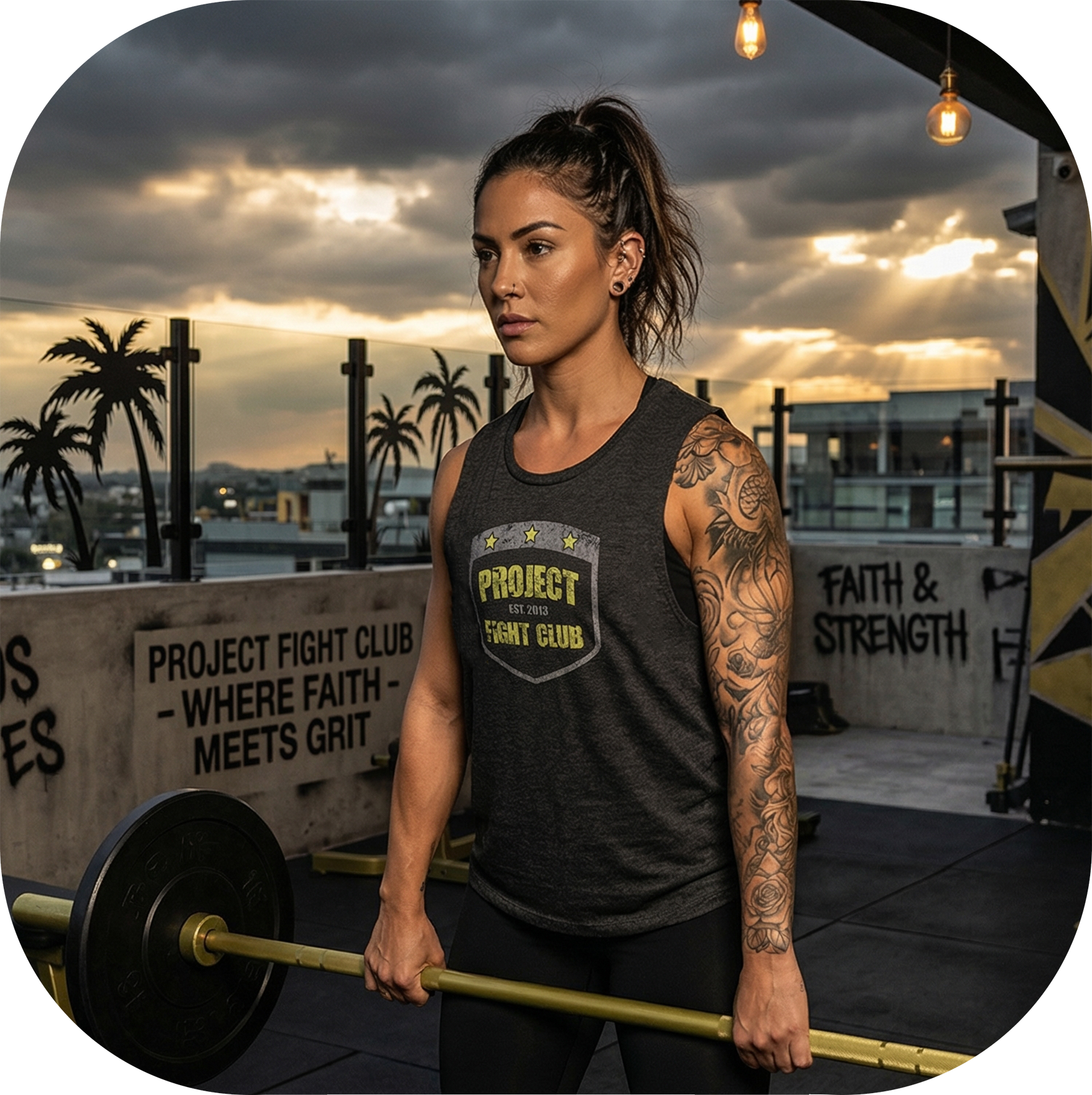 WOMENS BLACK MUSCLE TANK #2 - SPREAD CHRISTIANITY
