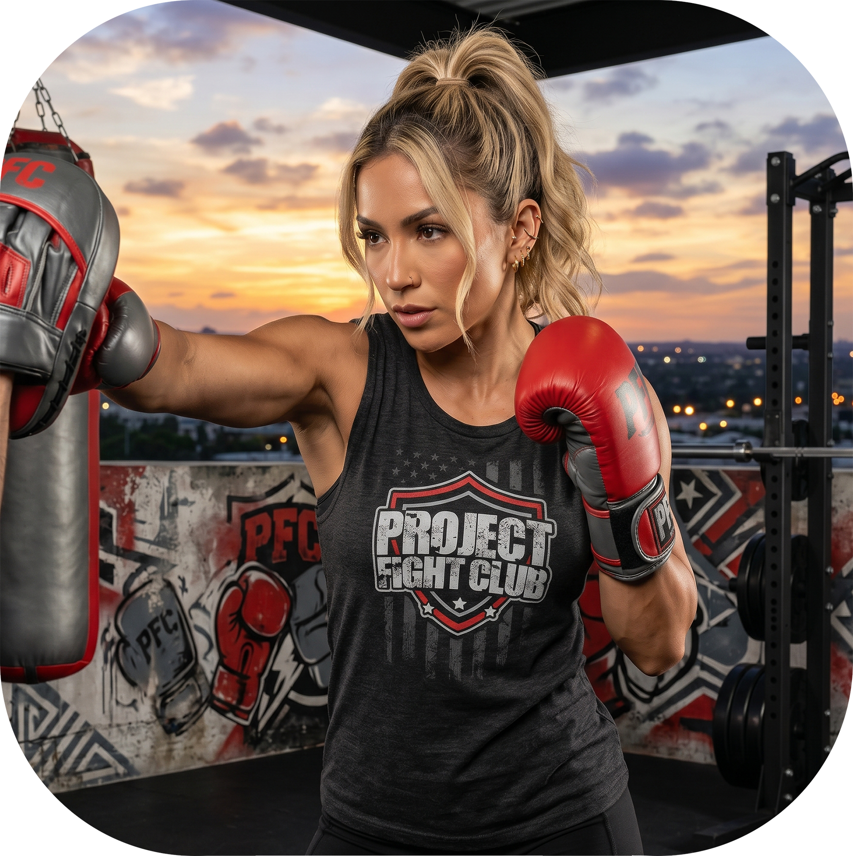 WOMENS BLACK MUSCLE TANK - HONOR FIREFIGHTERS & EMTs