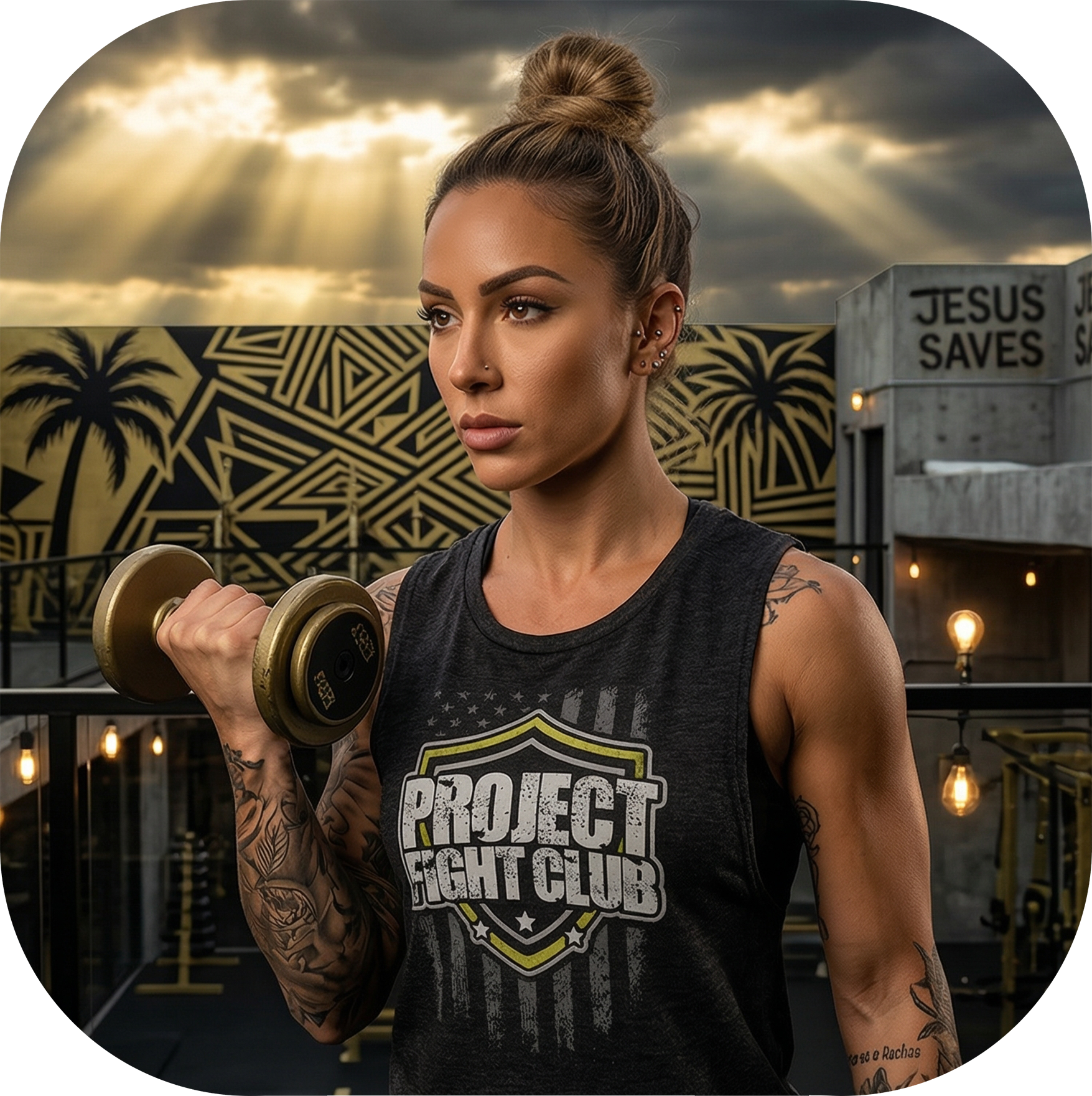 WOMENS BLACK MUSCLE TANK - SPREAD CHRISTIANITY
