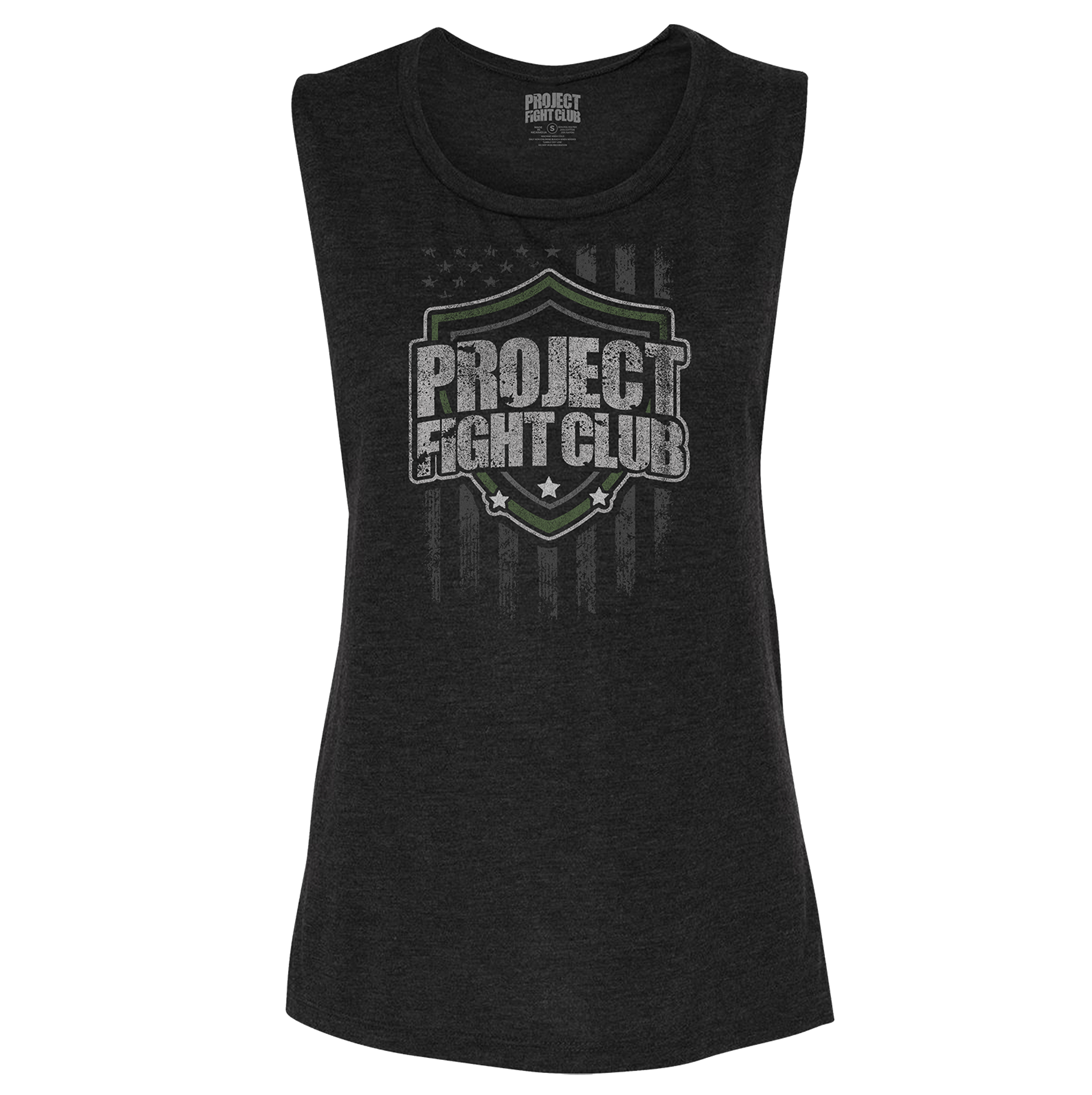WOMENS BLACK MUSCLE TANK - HONOR SOLDIERS & VETERANS
