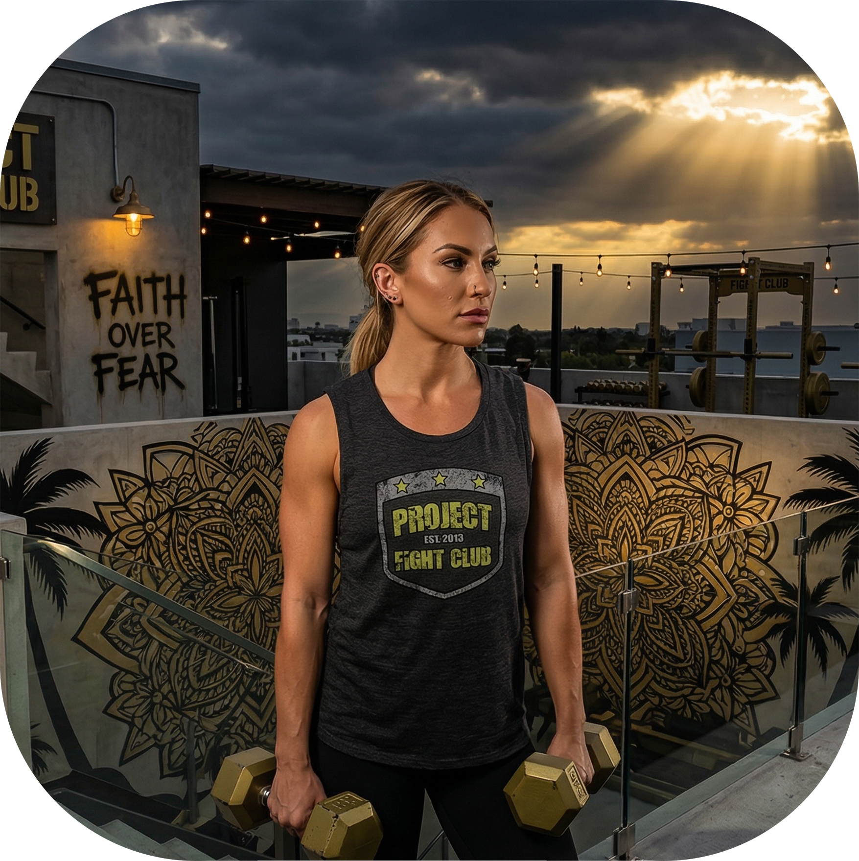 WOMENS CHARCOAL BLACK MUSCLE TANK - SPREAD CHRISTIANITY