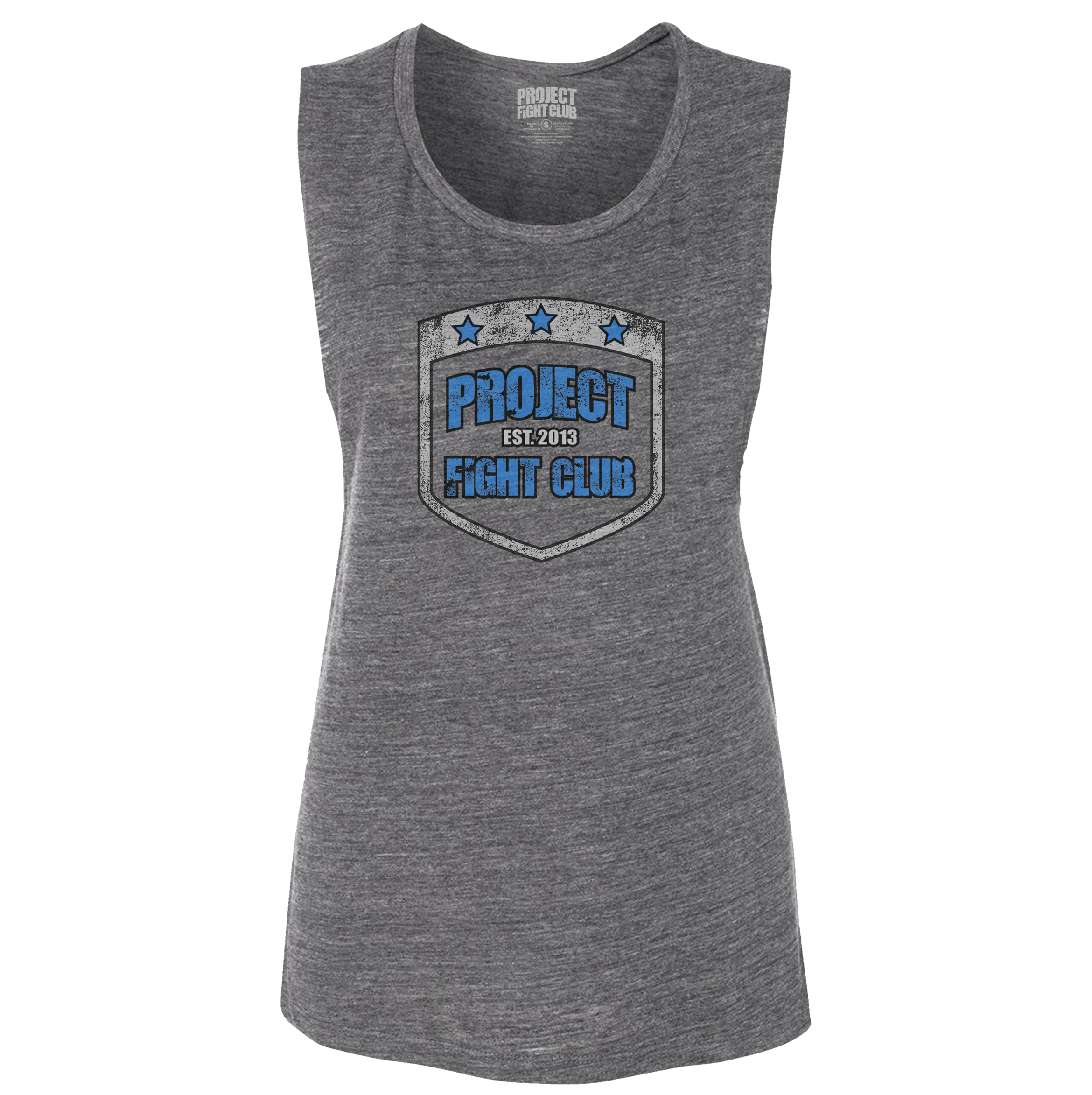 WOMENS DARK GREY MUSCLE TANK - SUPPORT POLICE