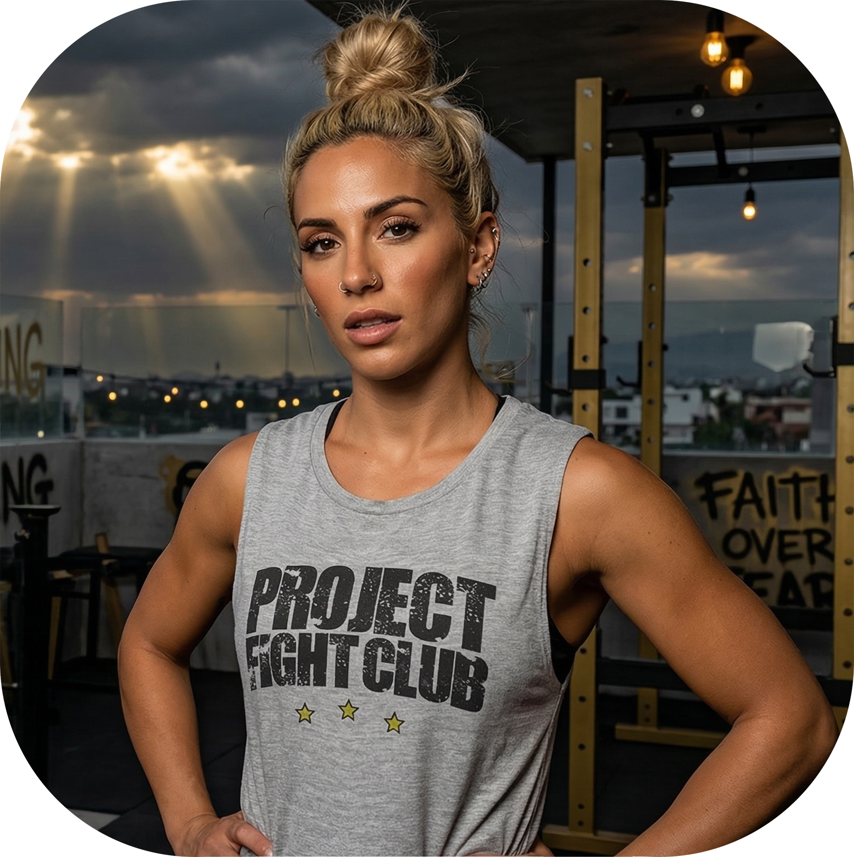 WOMENS HEATHER GREY MUSCLE TANK #2 - SPREAD CHRISTIANITY