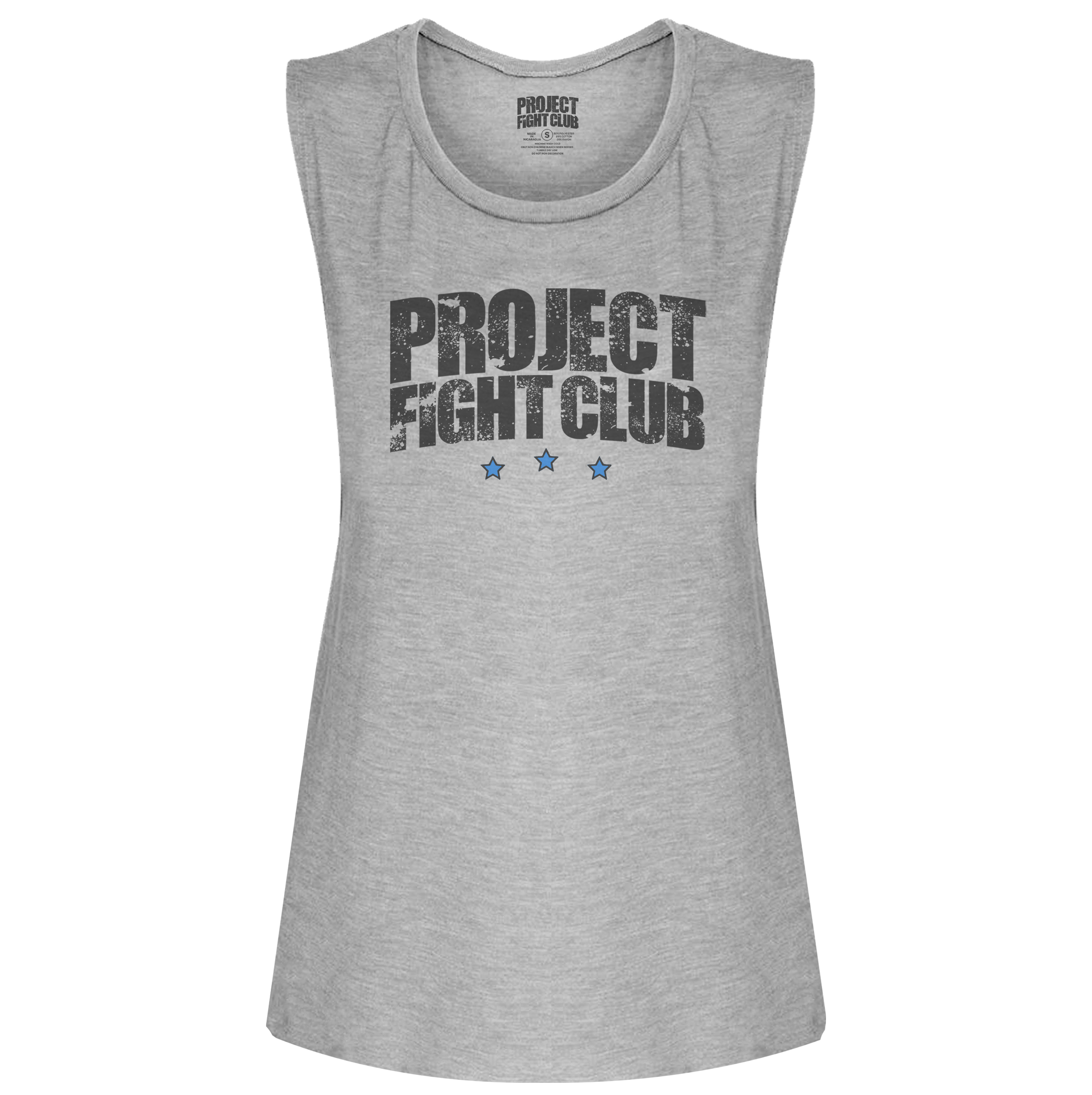WOMENS HEATHER GREY MUSCLE TANK #2 - SUPPORT POLICE