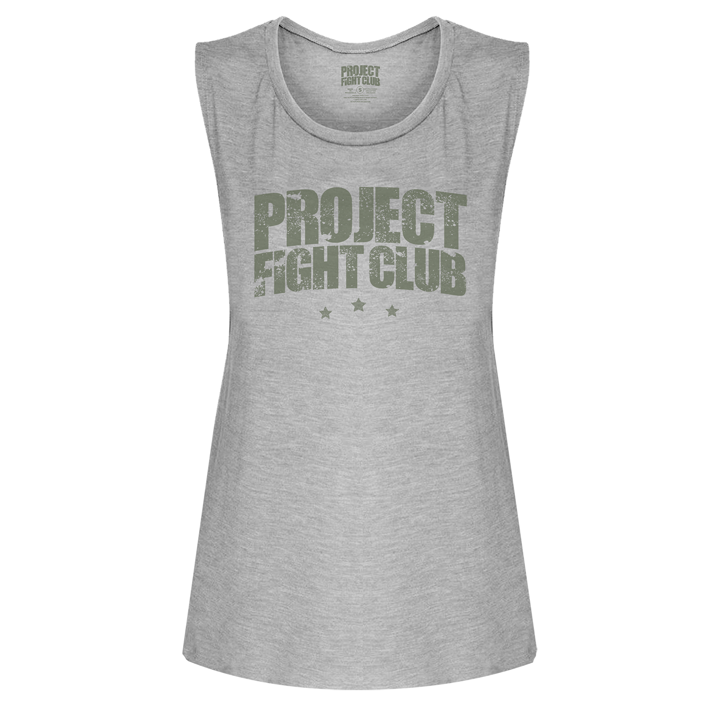WOMENS GREY MUSCLE TANK 2 - HONOR SOLDIERS & VETERANS