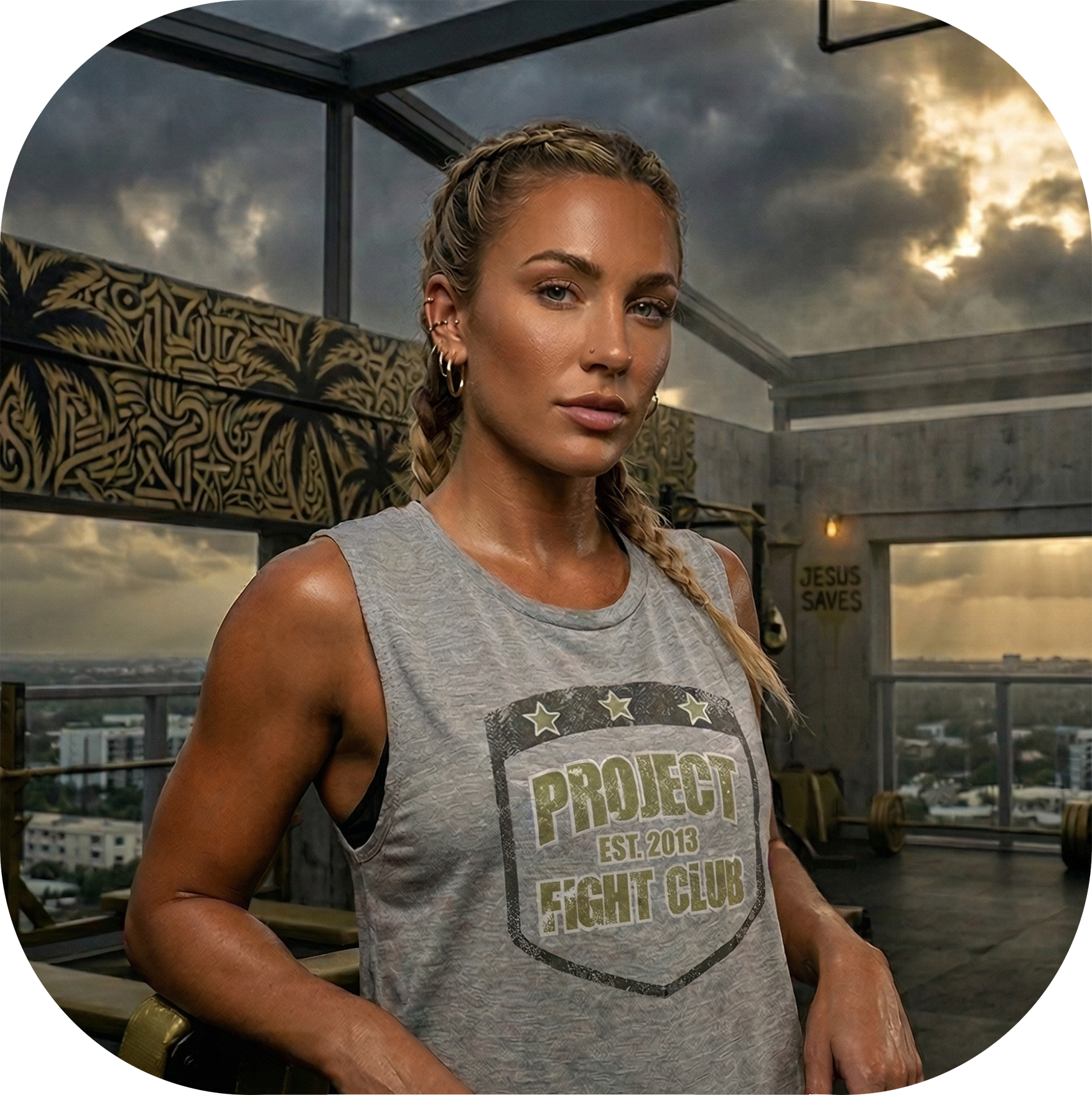WOMENS HEATHER GREY MUSCLE TANK - SPREAD CHRISTIANITY
