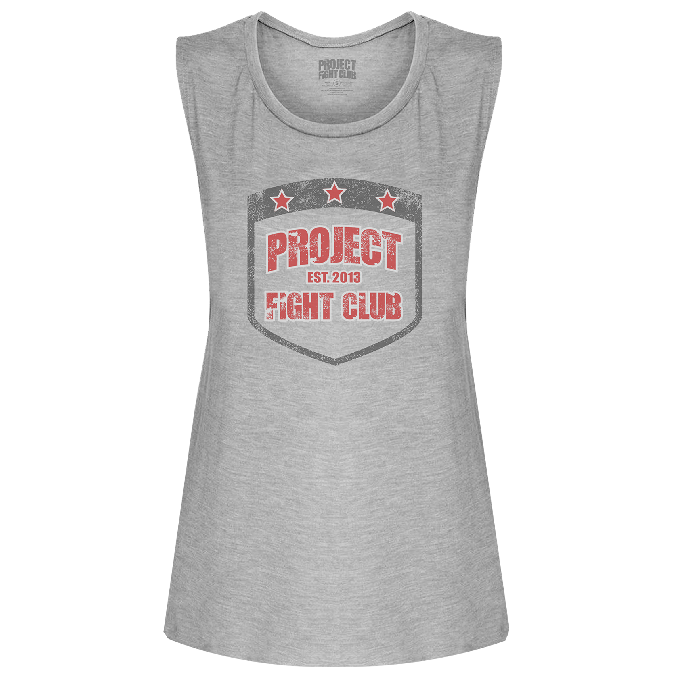 WOMENS GREY MUSCLE TANK - HONOR FIREFIGHTERS & EMTs