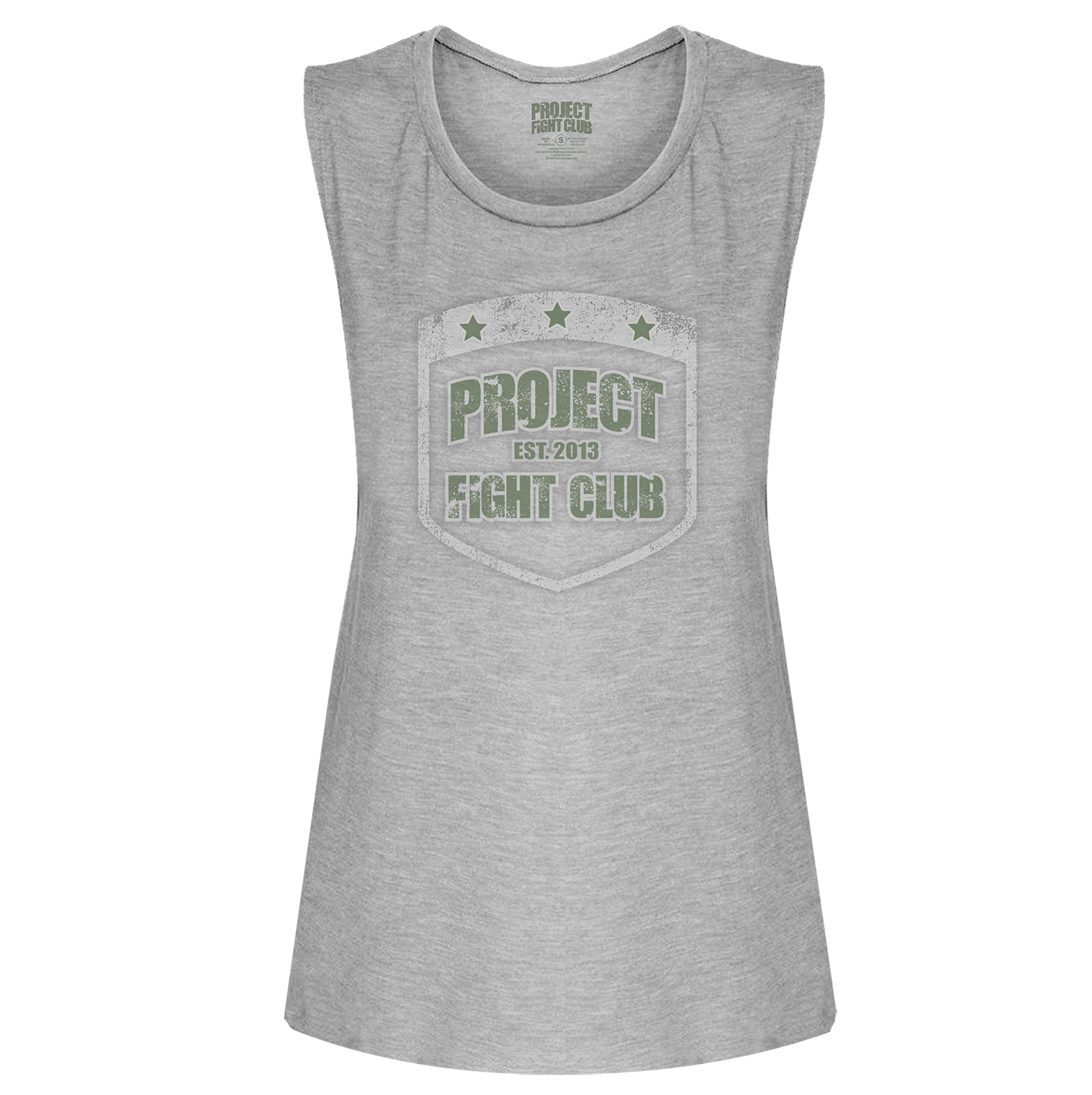 WOMENS GREY MUSCLE TANK - HONOR SOLDIERS & VETERANS