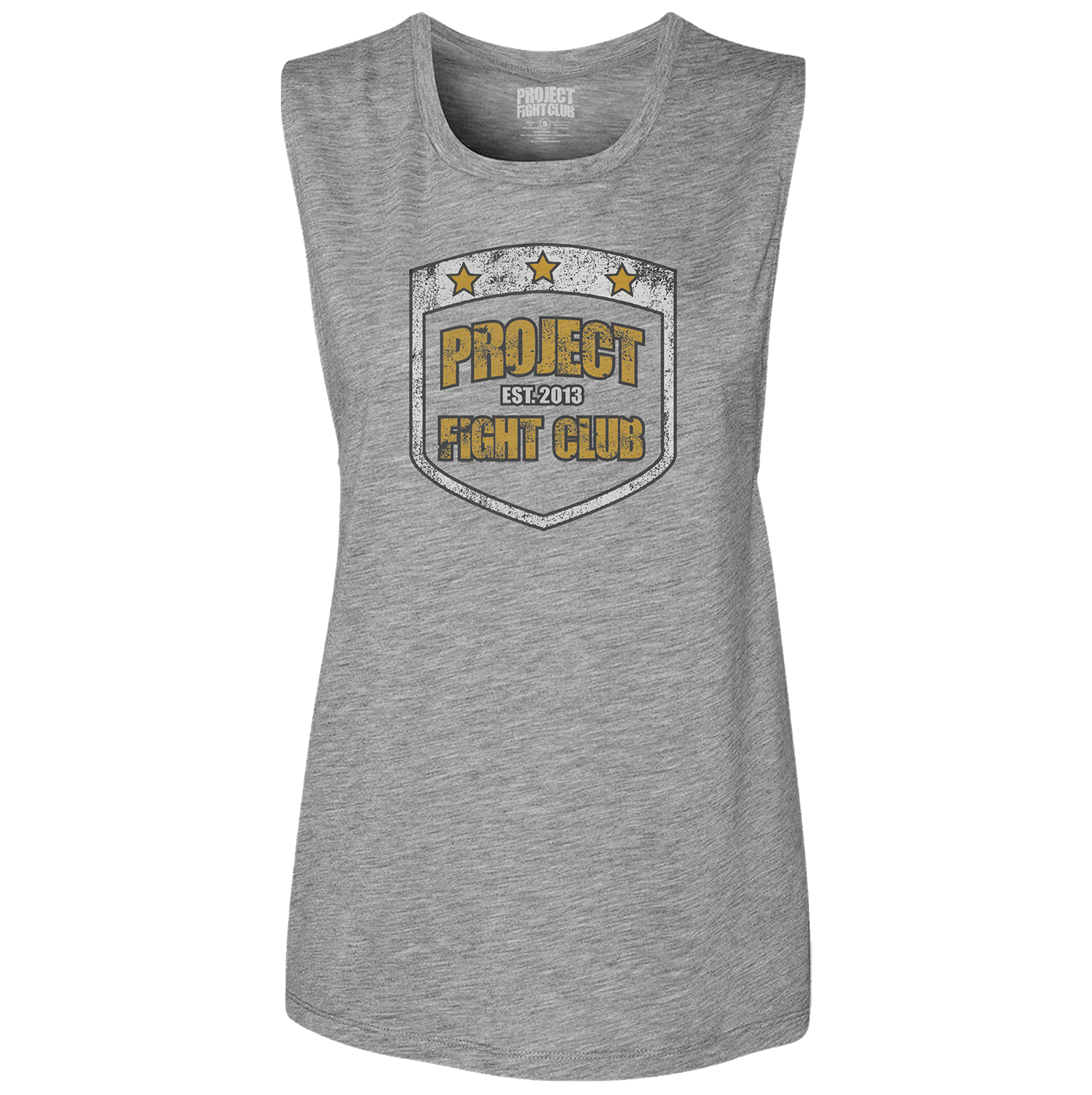 WOMENS GREY MUSCLE TANK - PROTECT ANIMALS & WILDLIFE