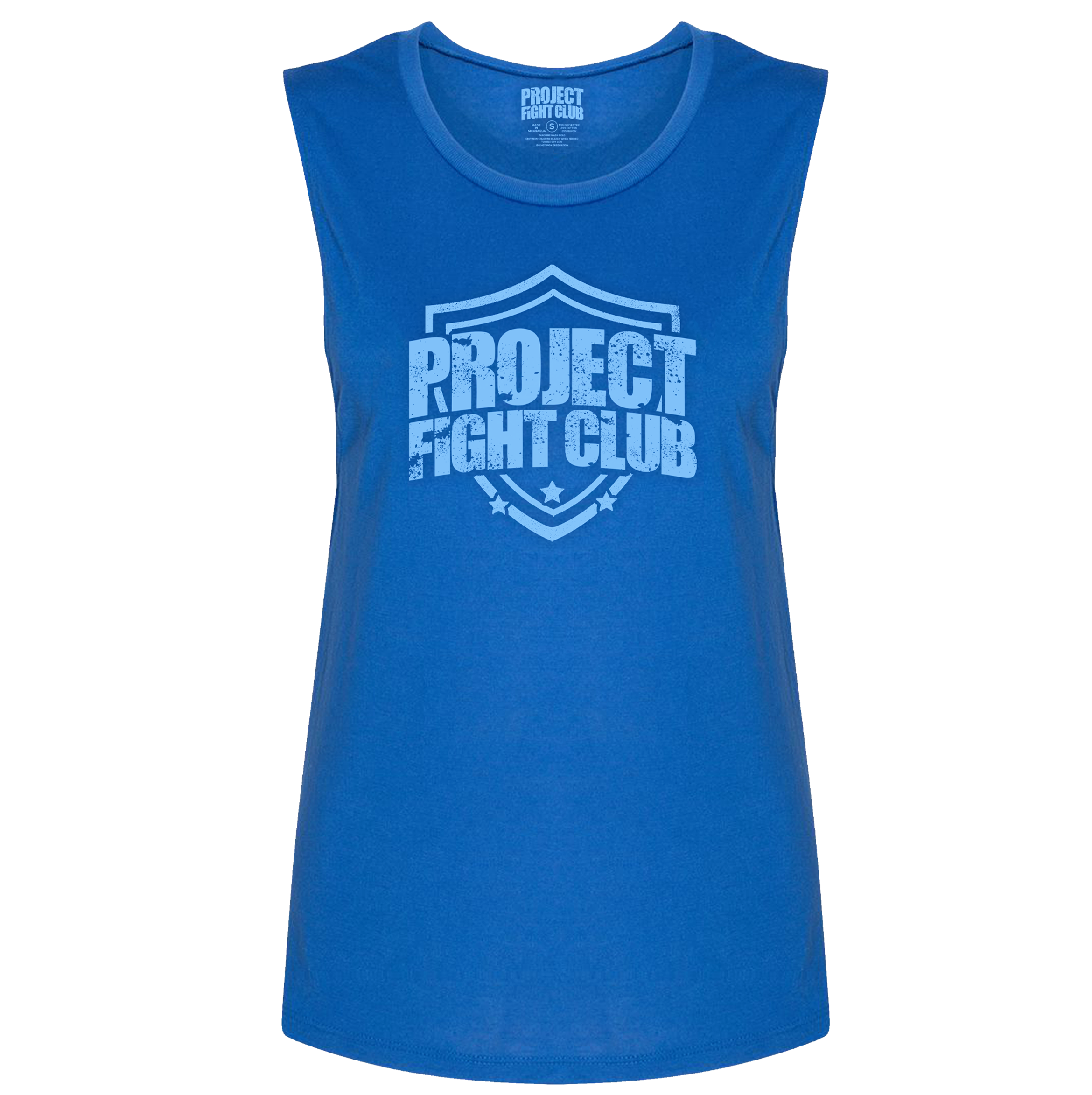 WOMENS BLUE MUSCLE TANK - SUPPORT POLICE