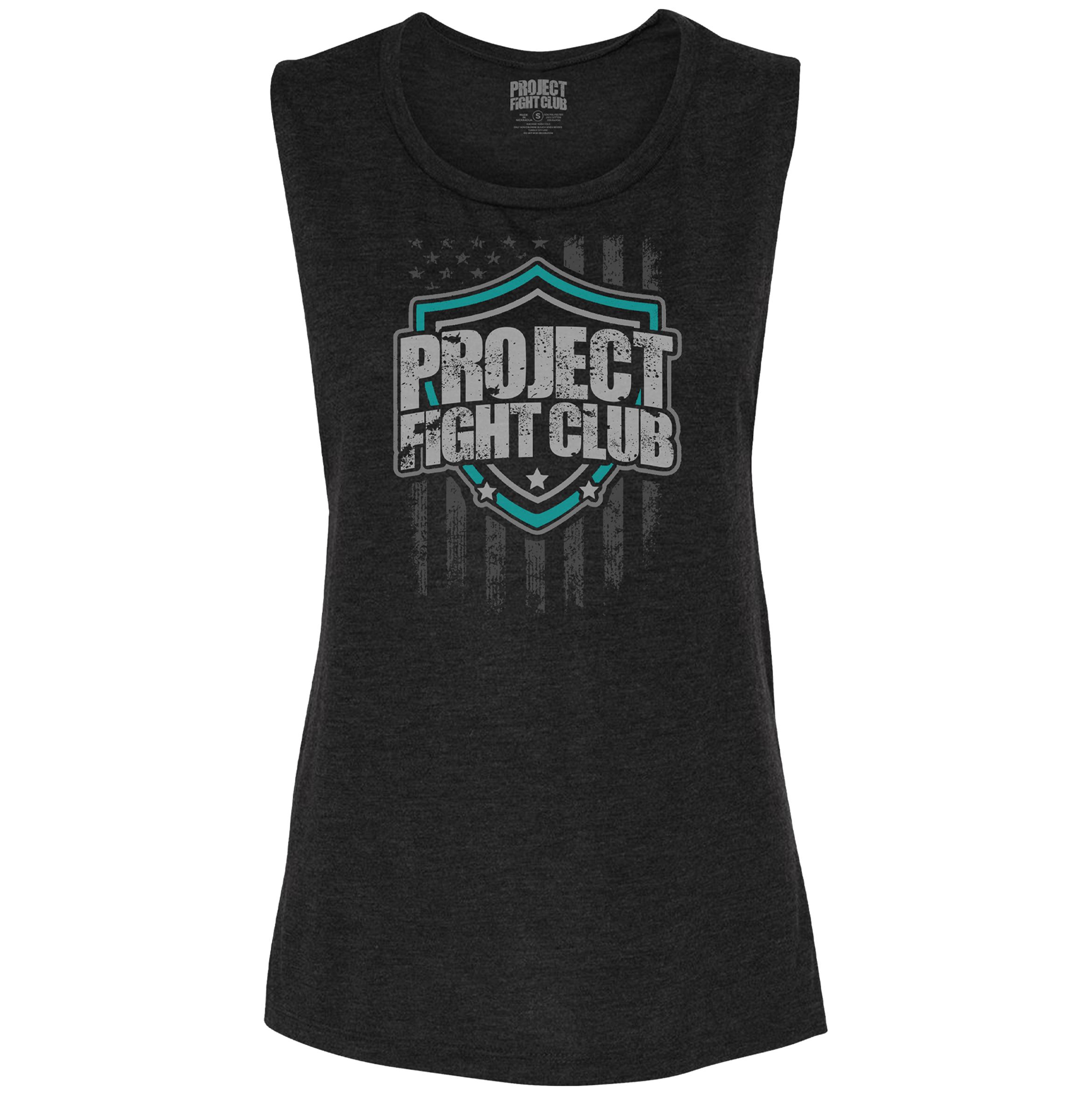 WOMENS BLACK MUSCLE TANK - FIGHT ADDICTION