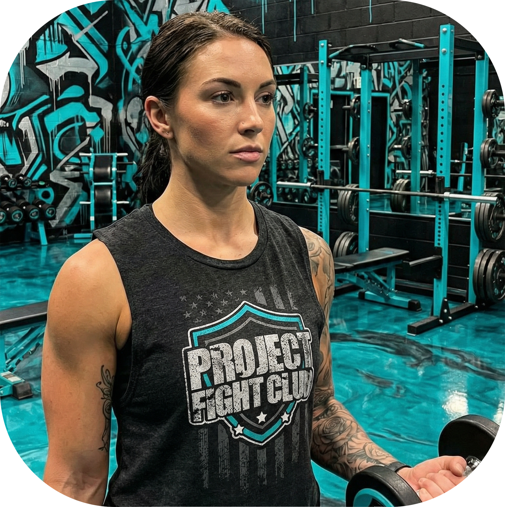 WOMENS BLACK MUSCLE TANK - FIGHT ADDICTION
