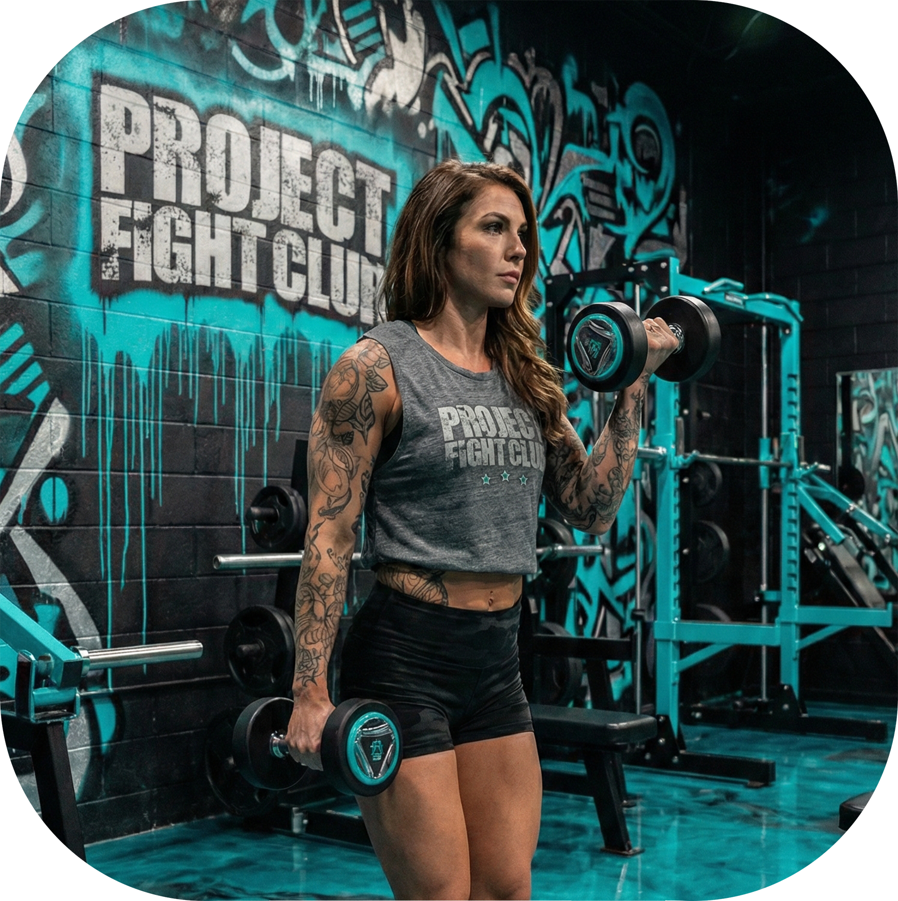WOMENS DARK GREY MUSCLE TANK - FIGHT ADDICTION