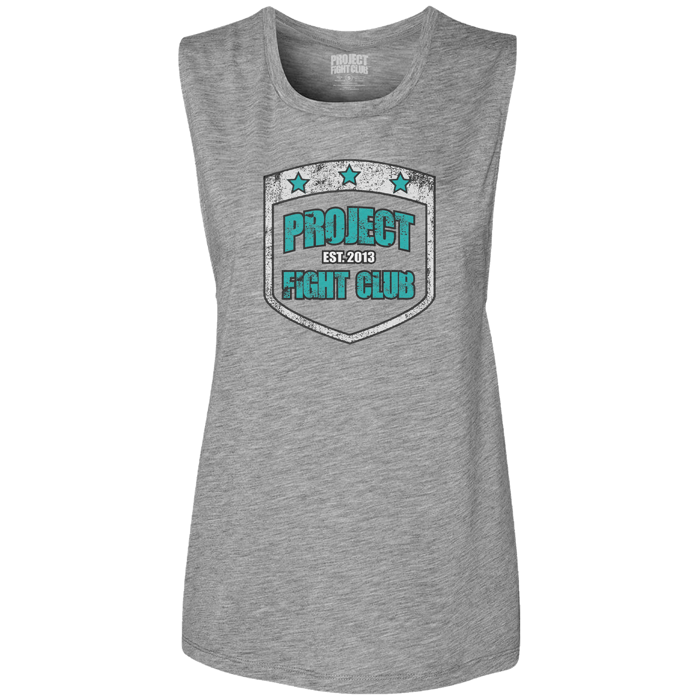 WOMENS HEATHER GREY MUSCLE TANK #2 - FIGHT ADDICTION