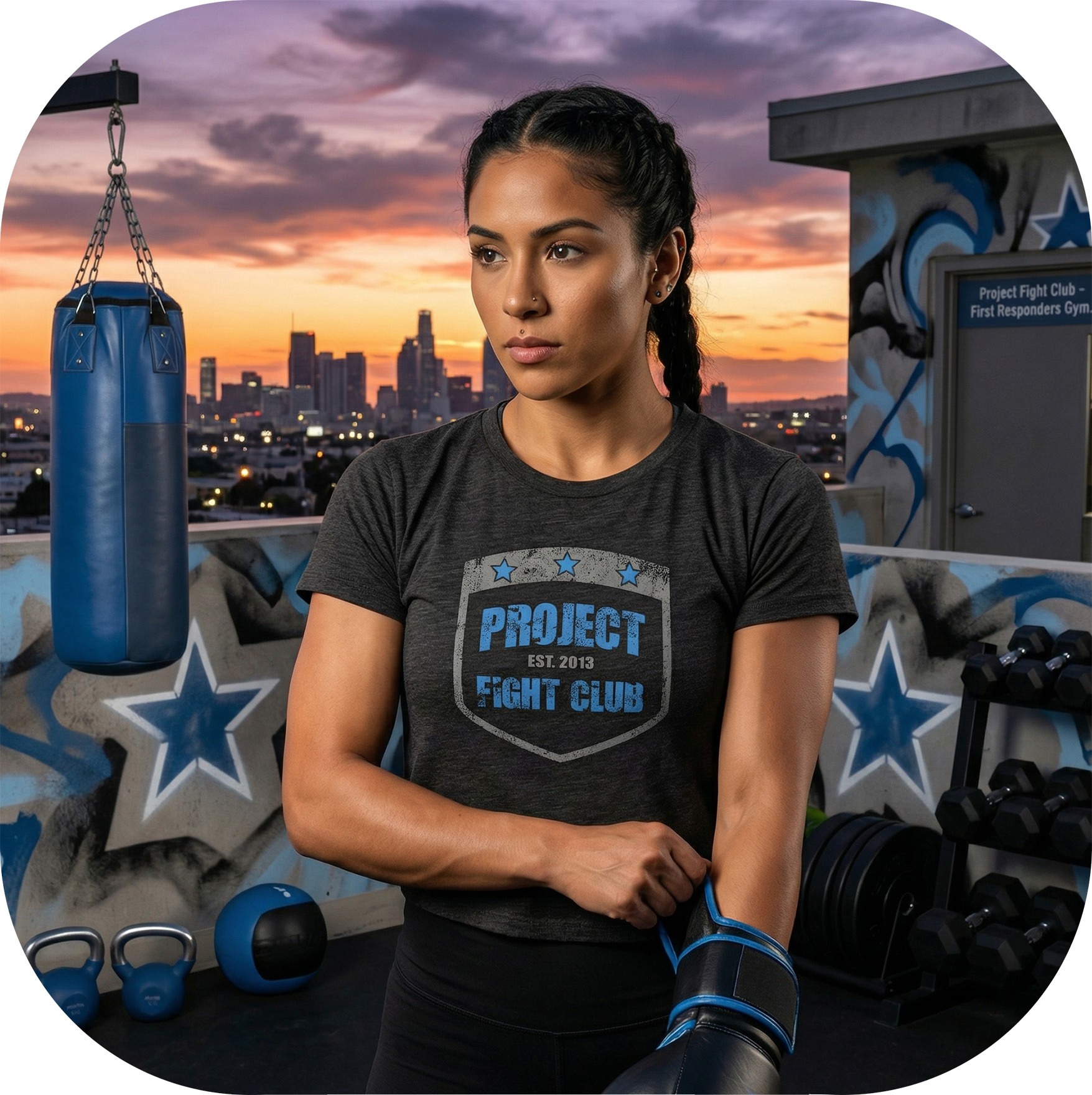 WOMENS DARK GREY CROPPED TEE #2 - SUPPORT POLICE