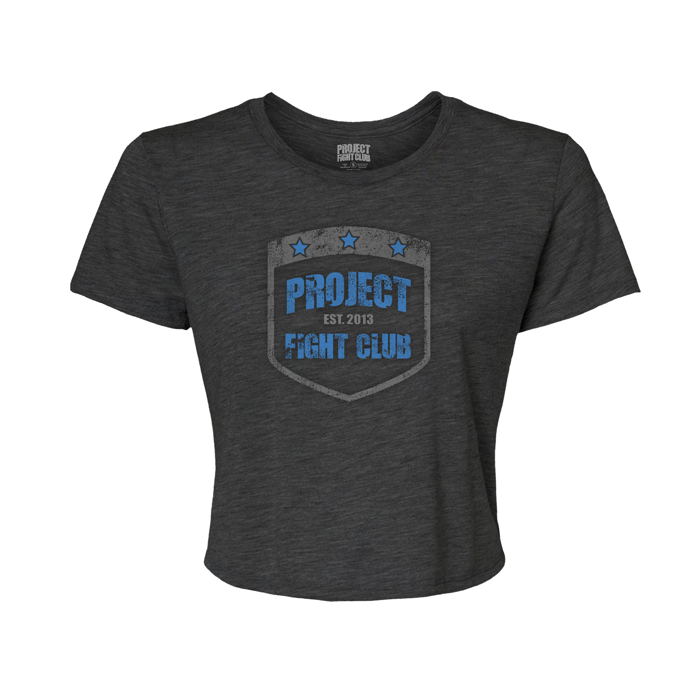 WOMENS DARK GREY CROPPED TEE #2 - SUPPORT POLICE