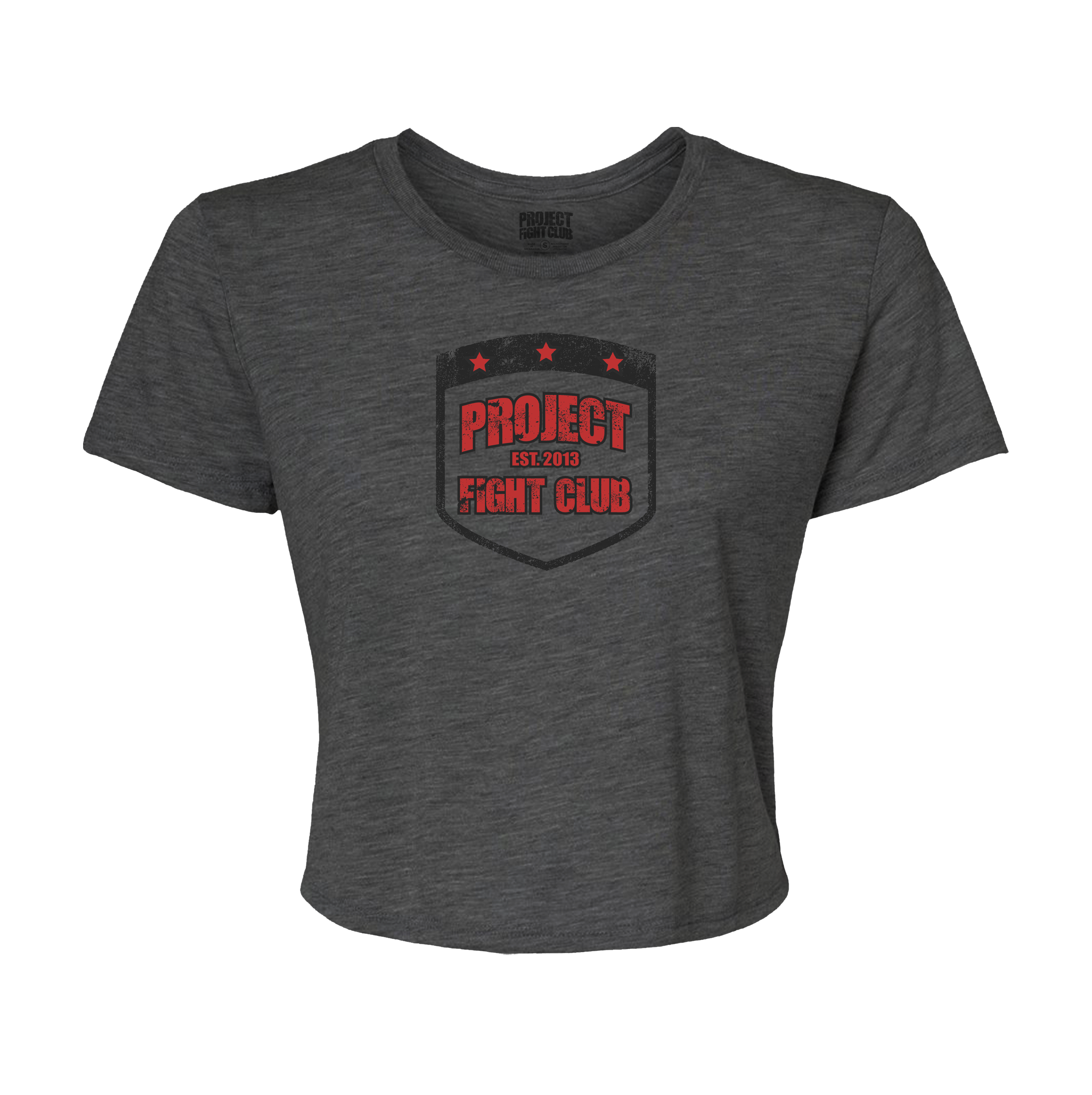 WOMENS DARK GREY CROP TEE 2 - HONOR FIREFIGHTERS & EMTs