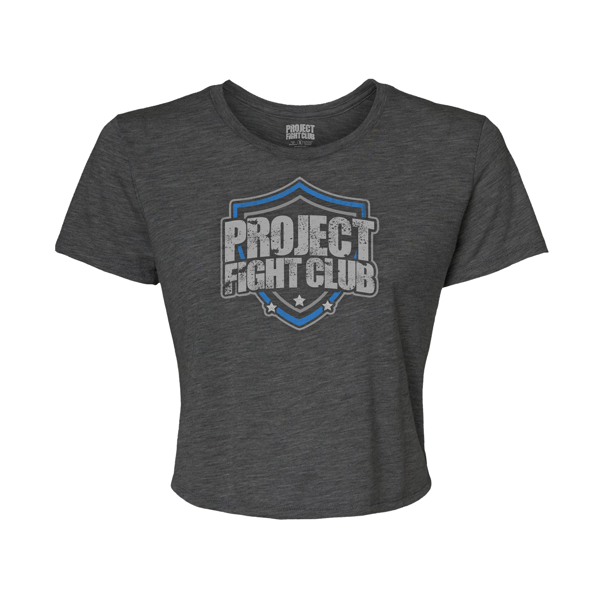 WOMENS DARK GREY CROPPED TEE - SUPPORT POLICE