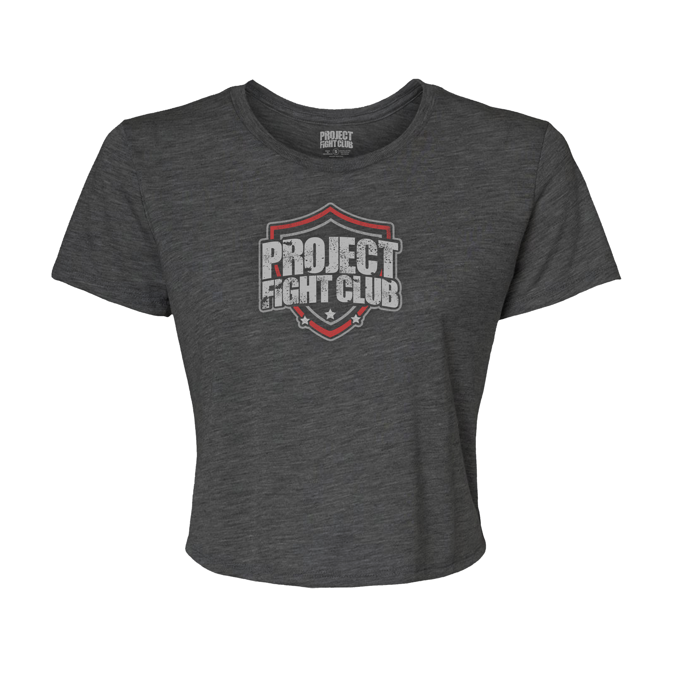 WOMENS DARK GREY CROP TEE - HONOR FIREFIGHTERS & EMTs
