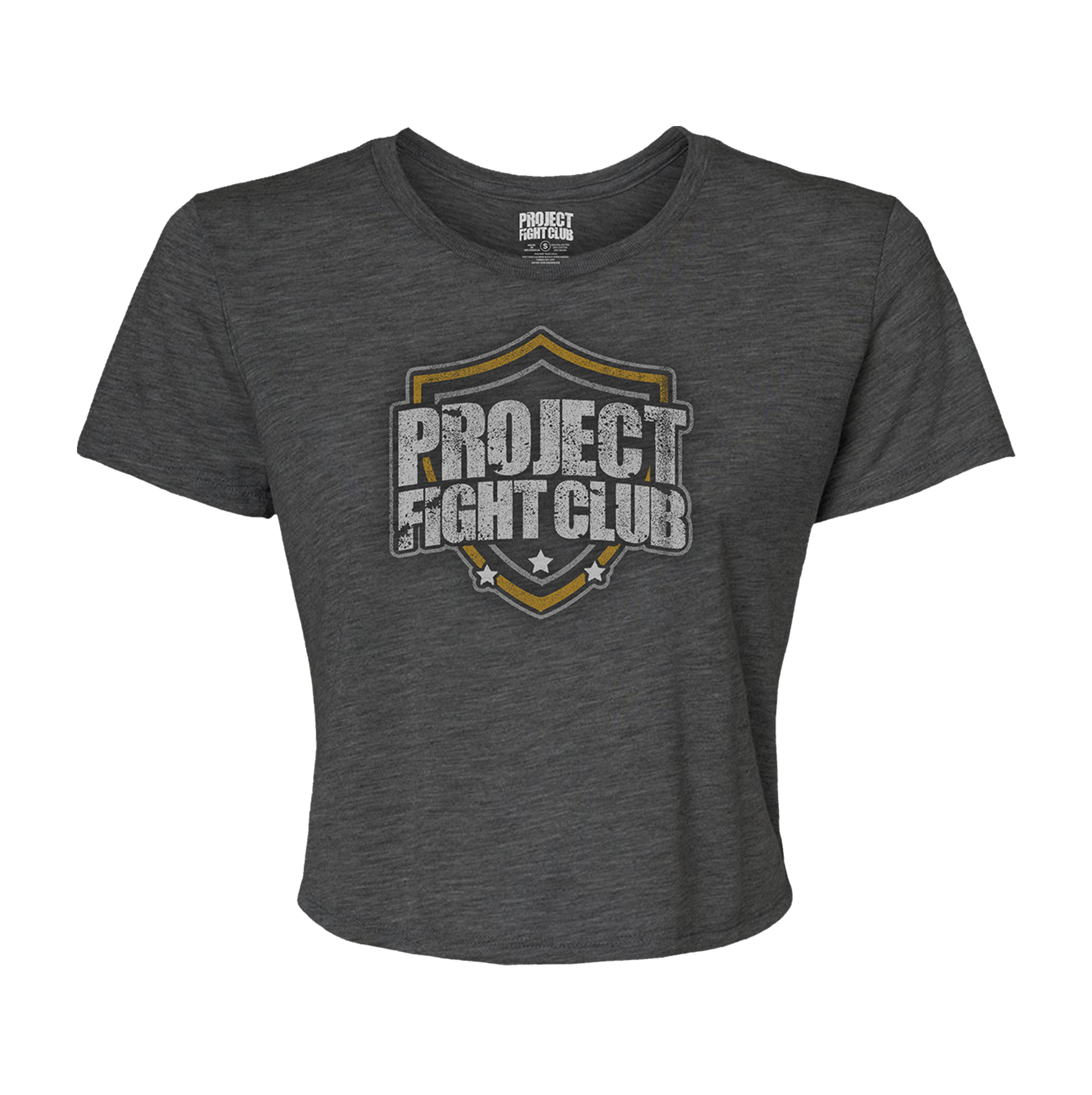 WOMENS DARK GREY CROPPED TEE - PROTECT ANIMALS & WILDLIFE