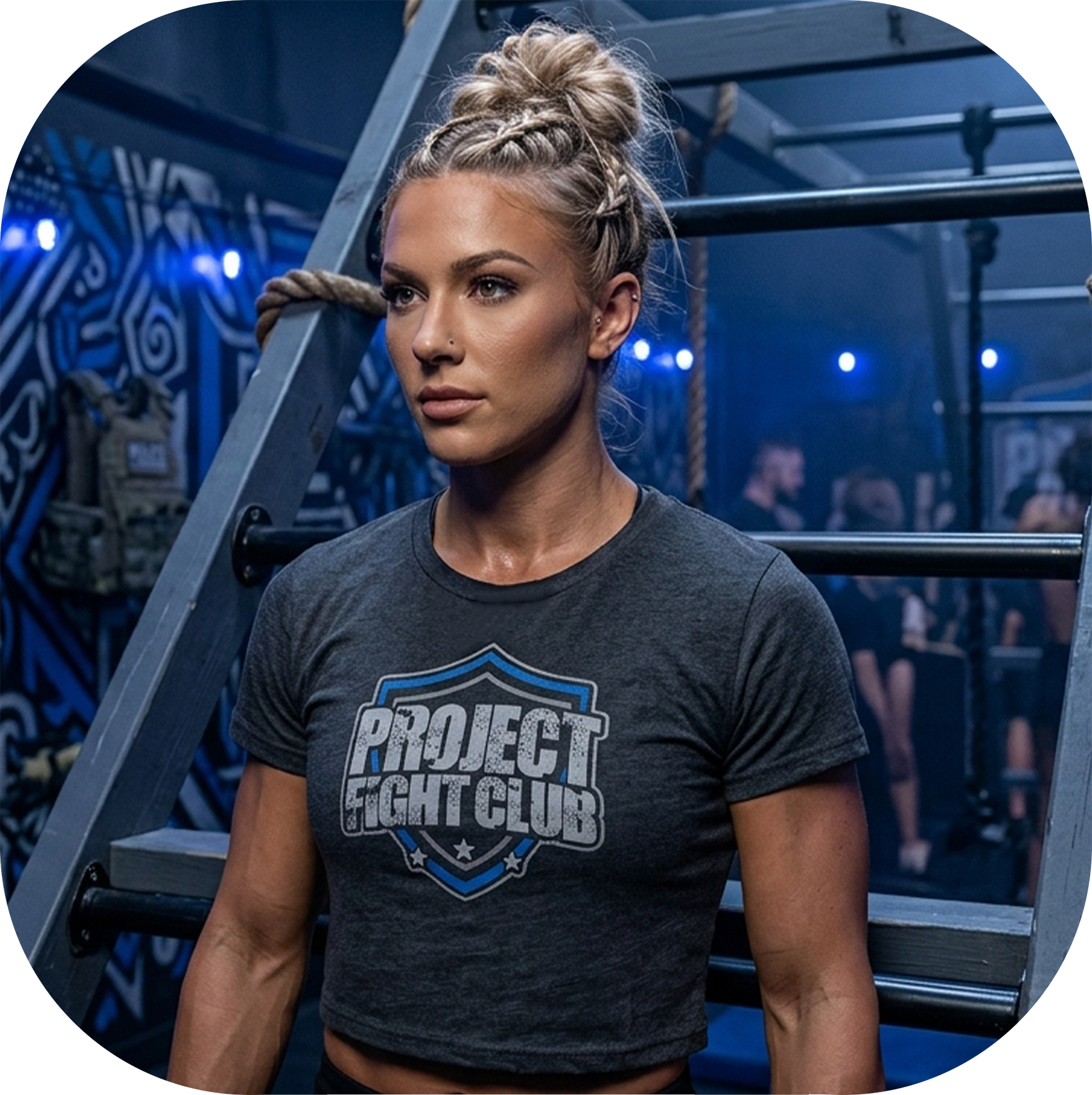 WOMENS DARK GREY CROPPED TEE - SUPPORT POLICE