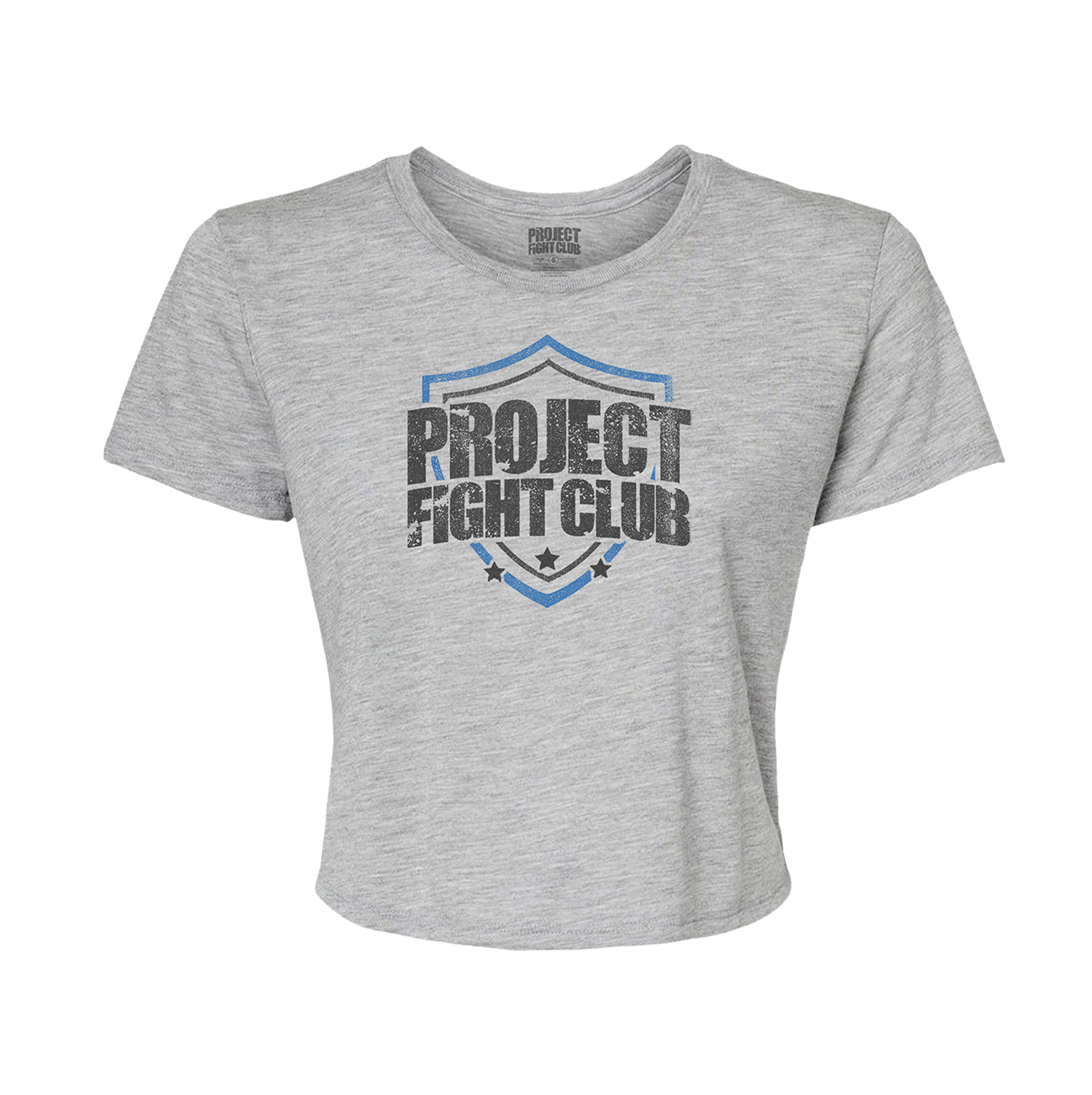 WOMENS HEATHER GREY CROPPED TEE #2 - SUPPORT POLICE