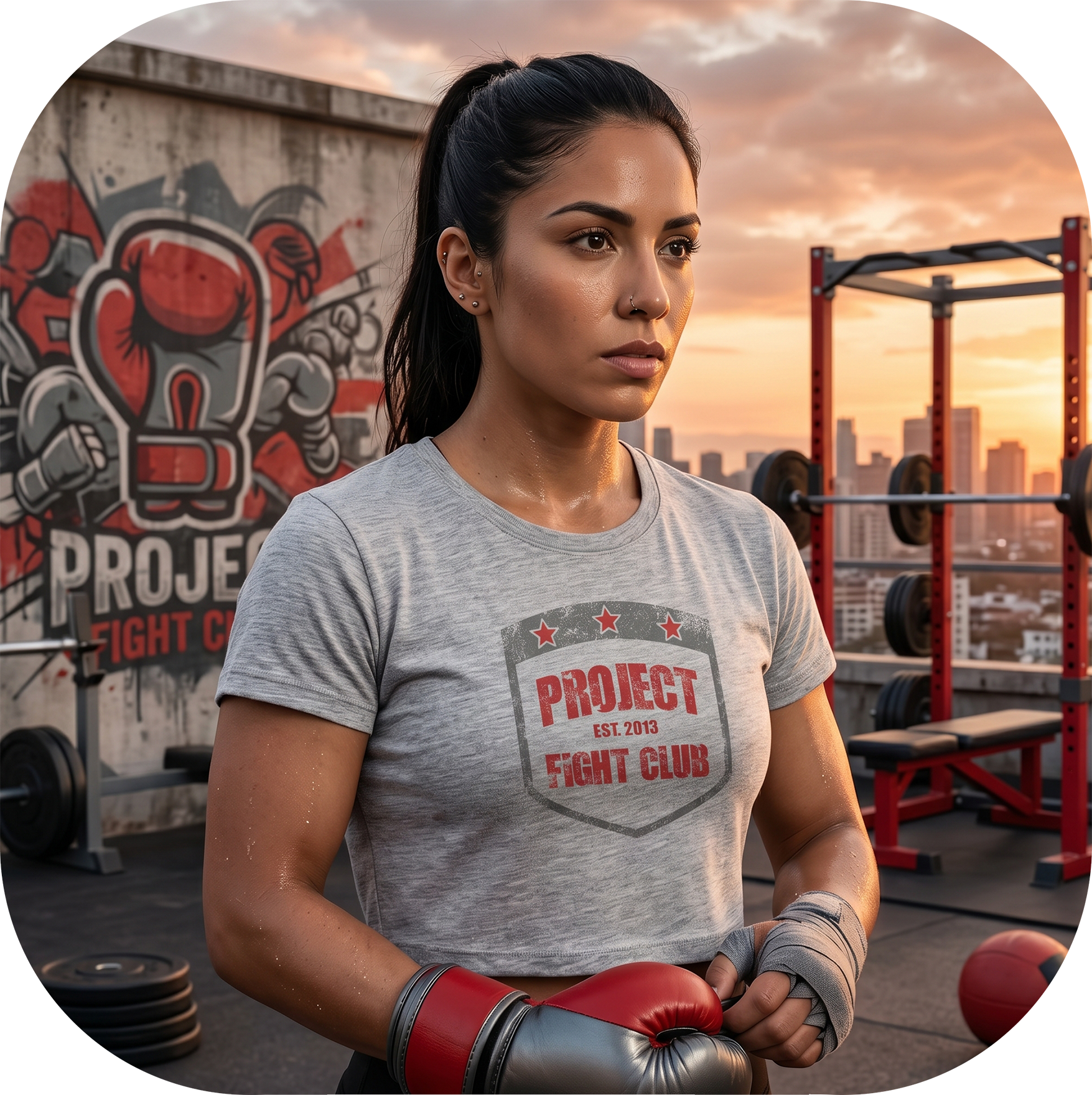 WOMENS GREY CROP TEE - HONOR FIREFIGHTERS & EMTs