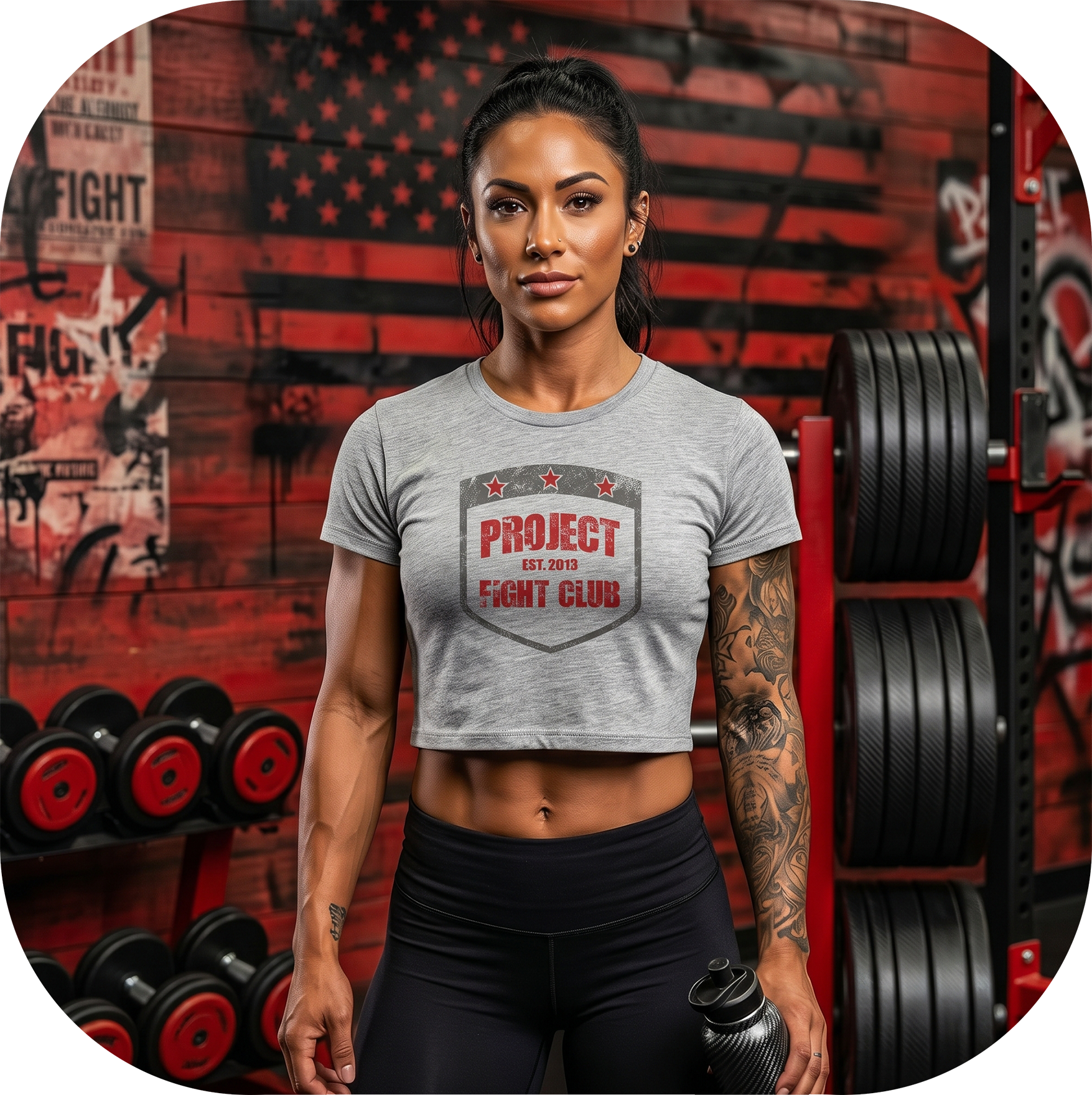 WOMENS GREY CROP TEE - HONOR FIREFIGHTERS & EMTs