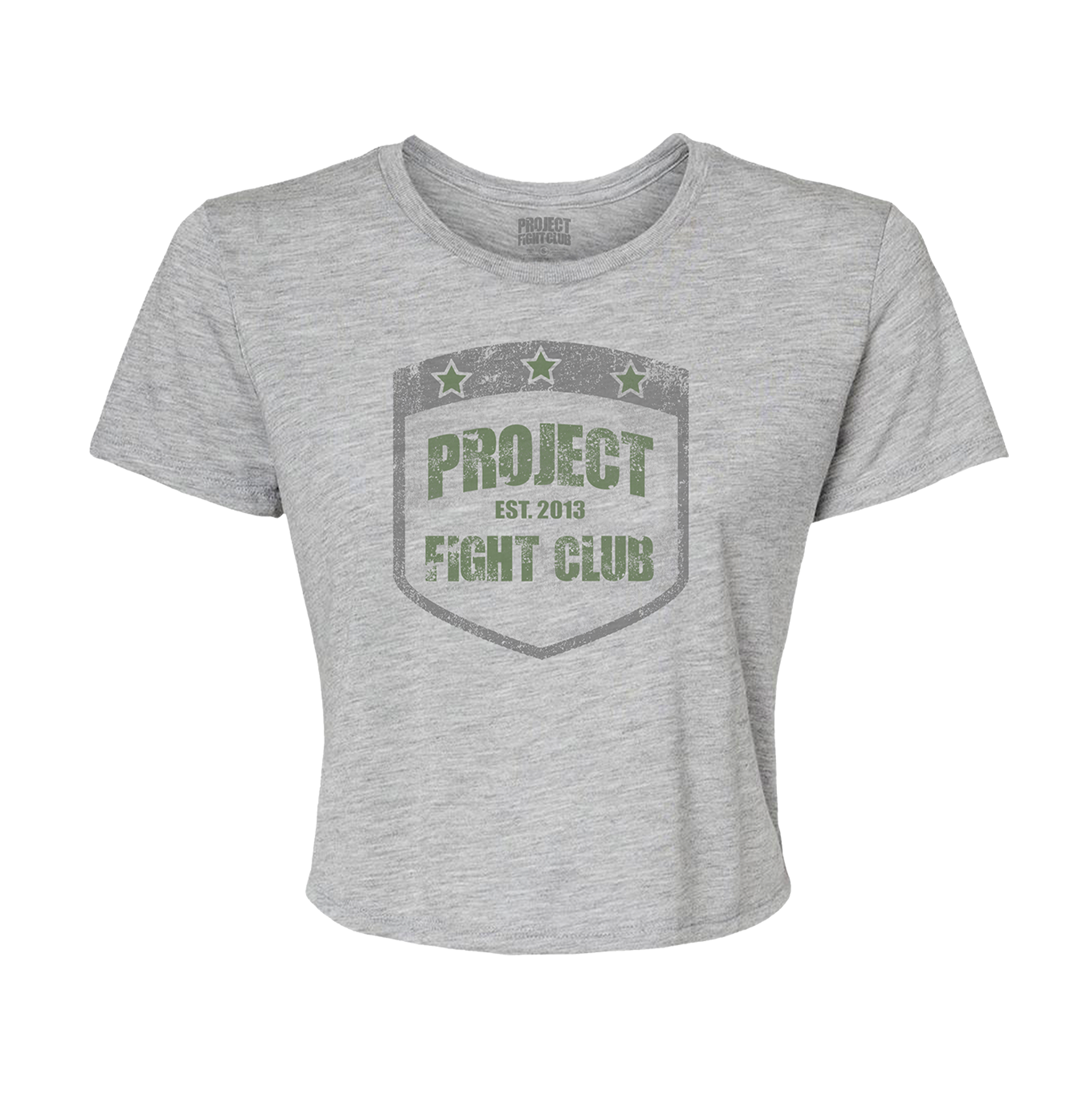 WOMENS GREY CROP TEE - HONOR SOLDIERS & VETERANS