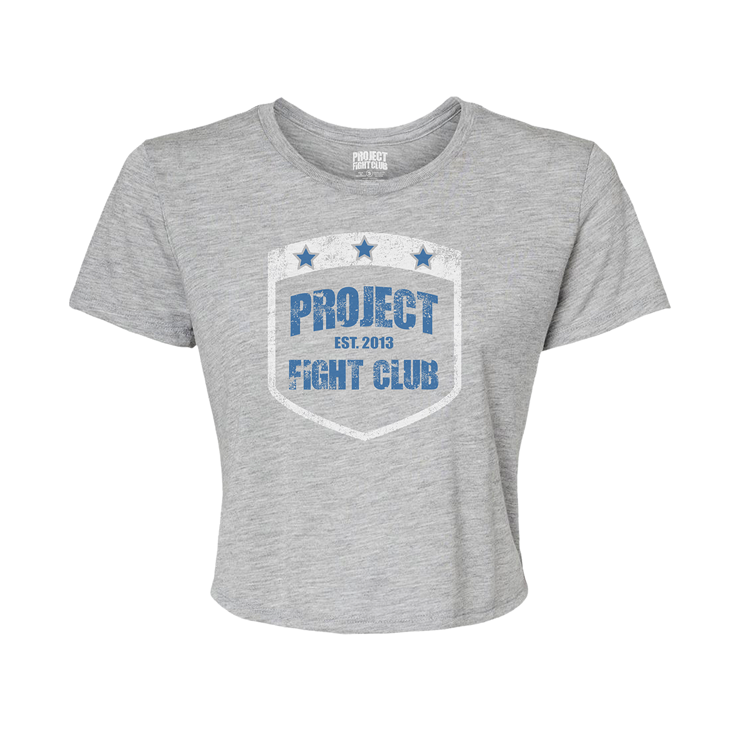 WOMENS HEATHER GREY CROPPED TEE - SUPPORT POLICE
