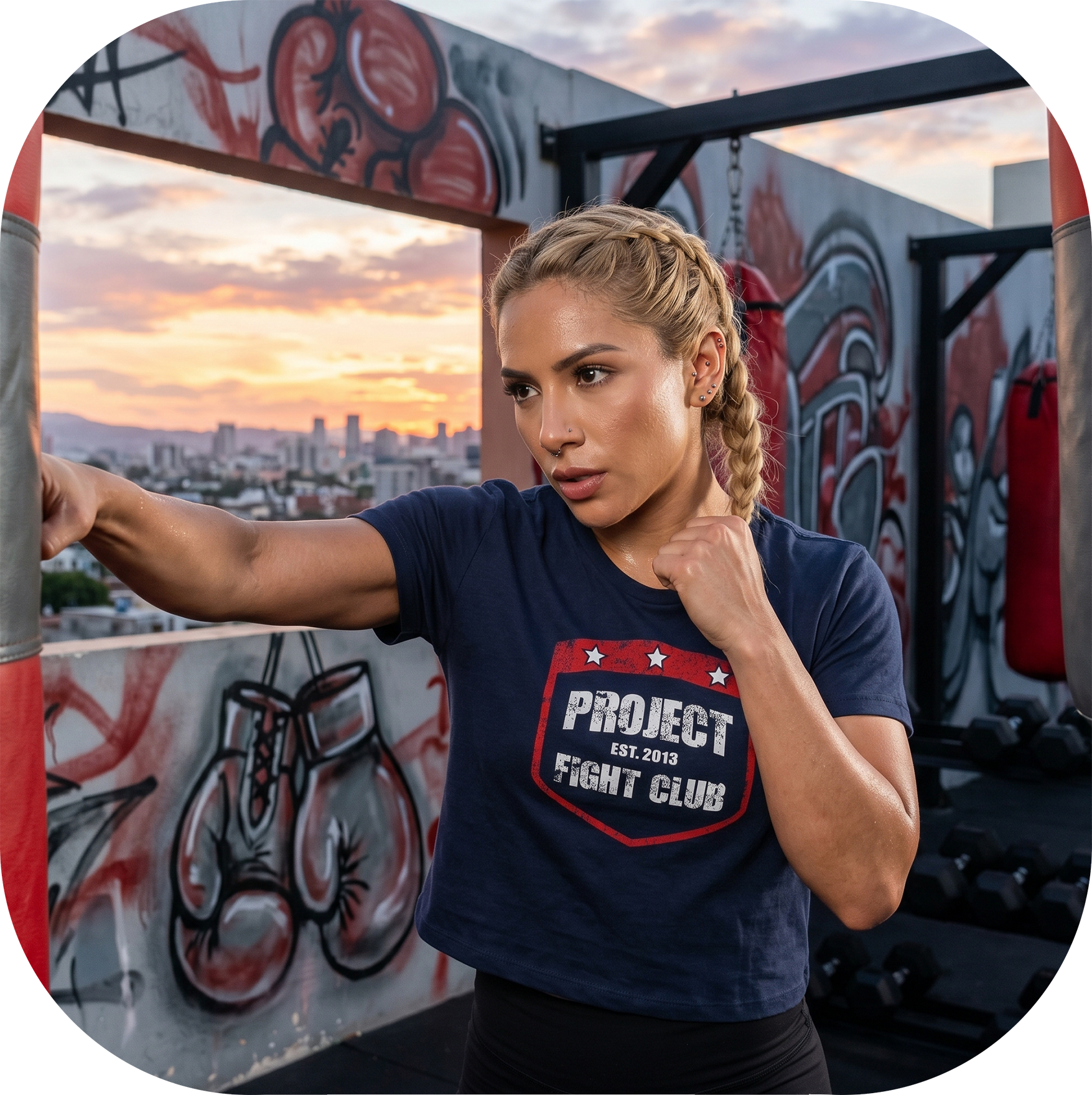 WOMENS NAVY CROPPED TEE 2 - HONOR FIREFIGHTERS & EMTs